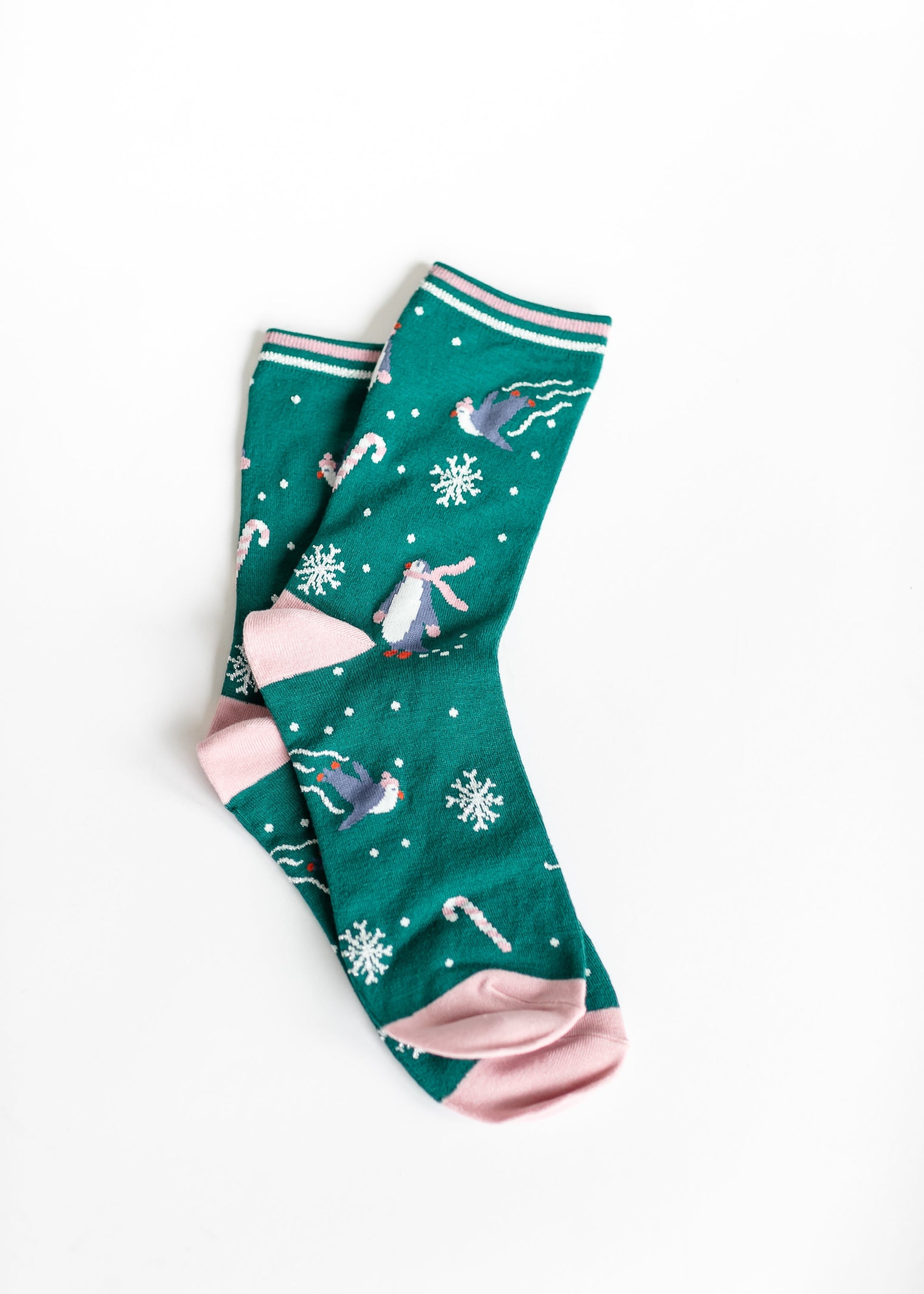 Merry + Bright Holiday Socks Accessories Skating Penguin