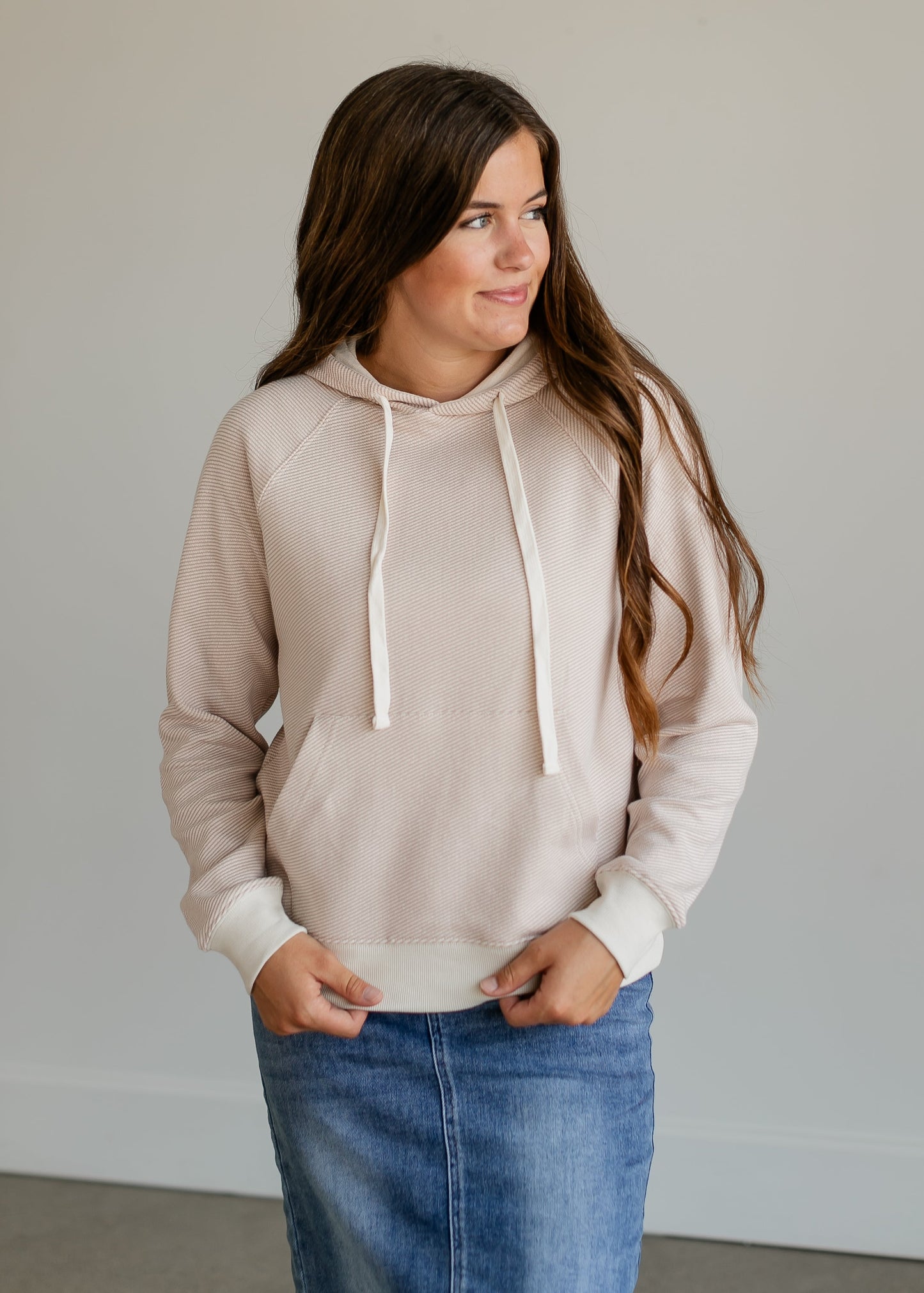 Micah Dusty Pink Hoodie FF Tops