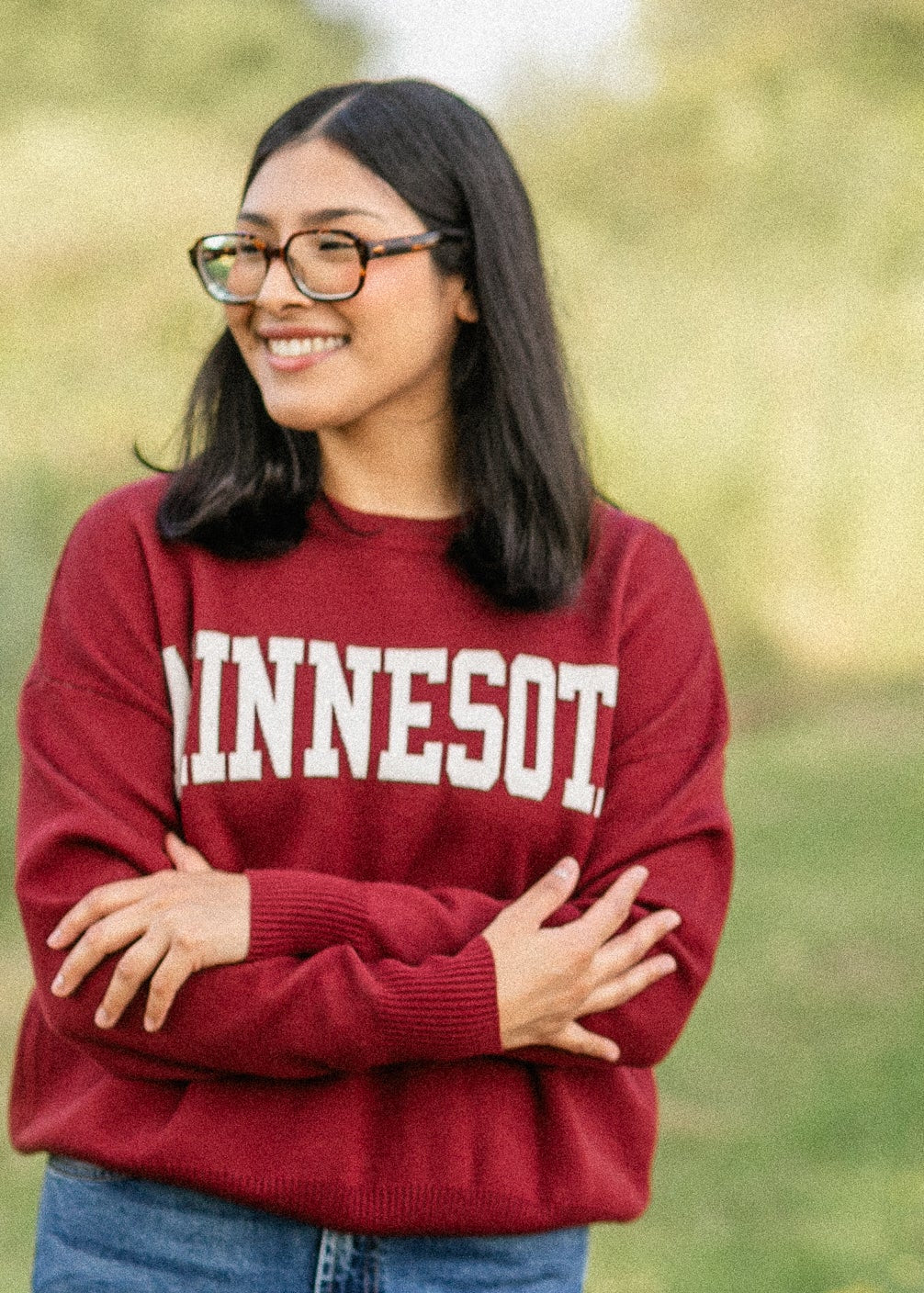 Minnesota Logo Crewneck Sweater FF Tops