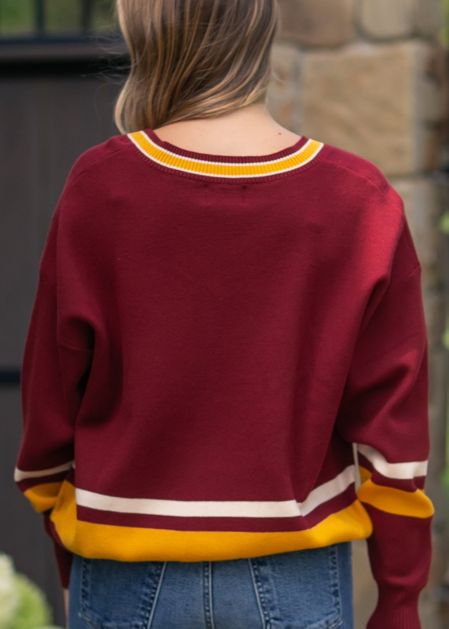 Minnesota Logo V-neck Sweater FF Tops