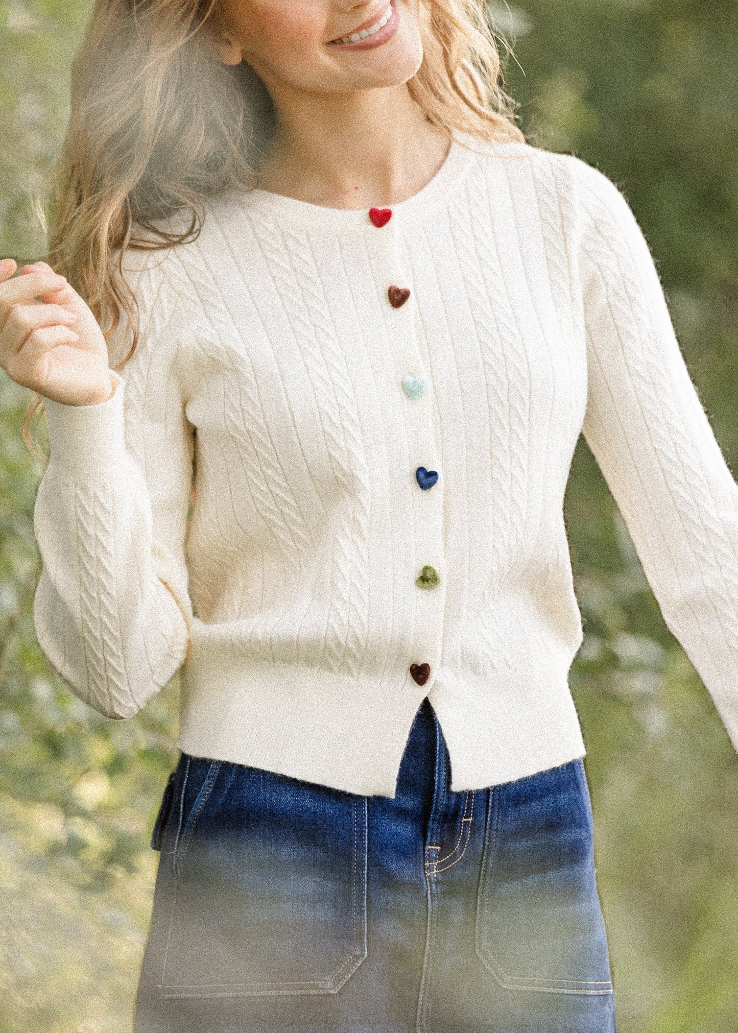 Mochi Heart Button Cardigan FF Layering Essentials