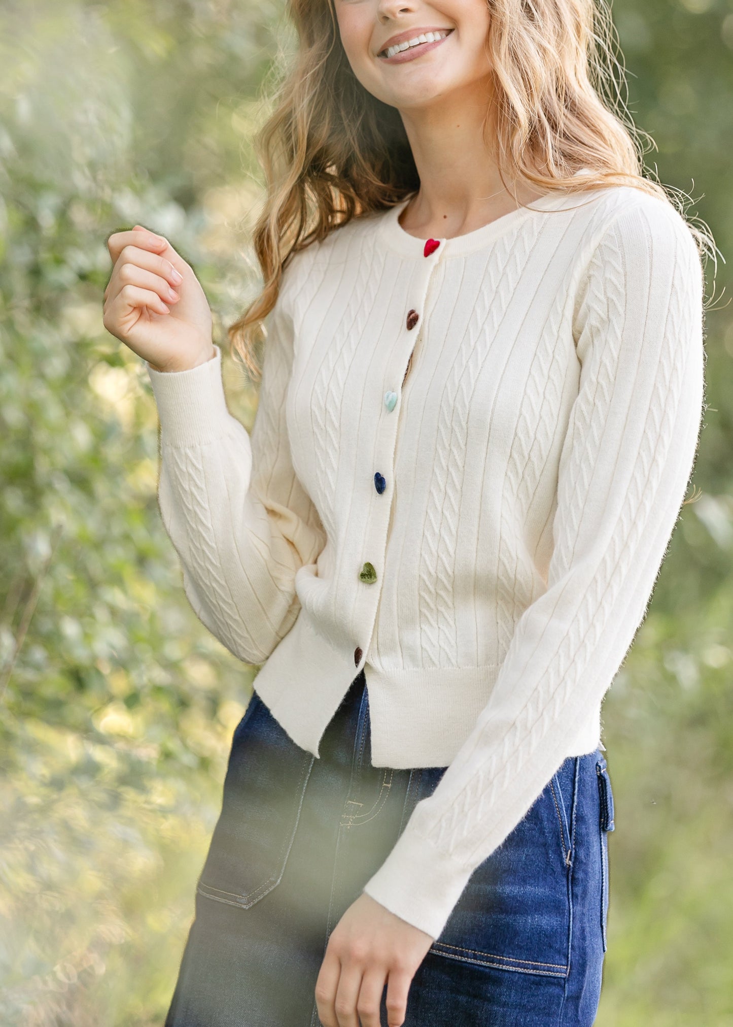Mochi Heart Button Cardigan FF Layering Essentials