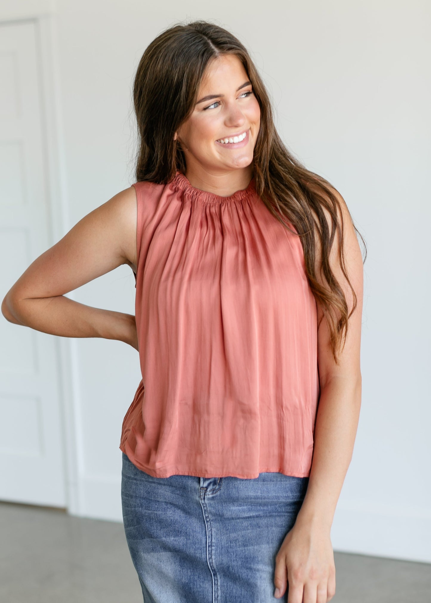 Mockneck Sleeveless Top FF Tops