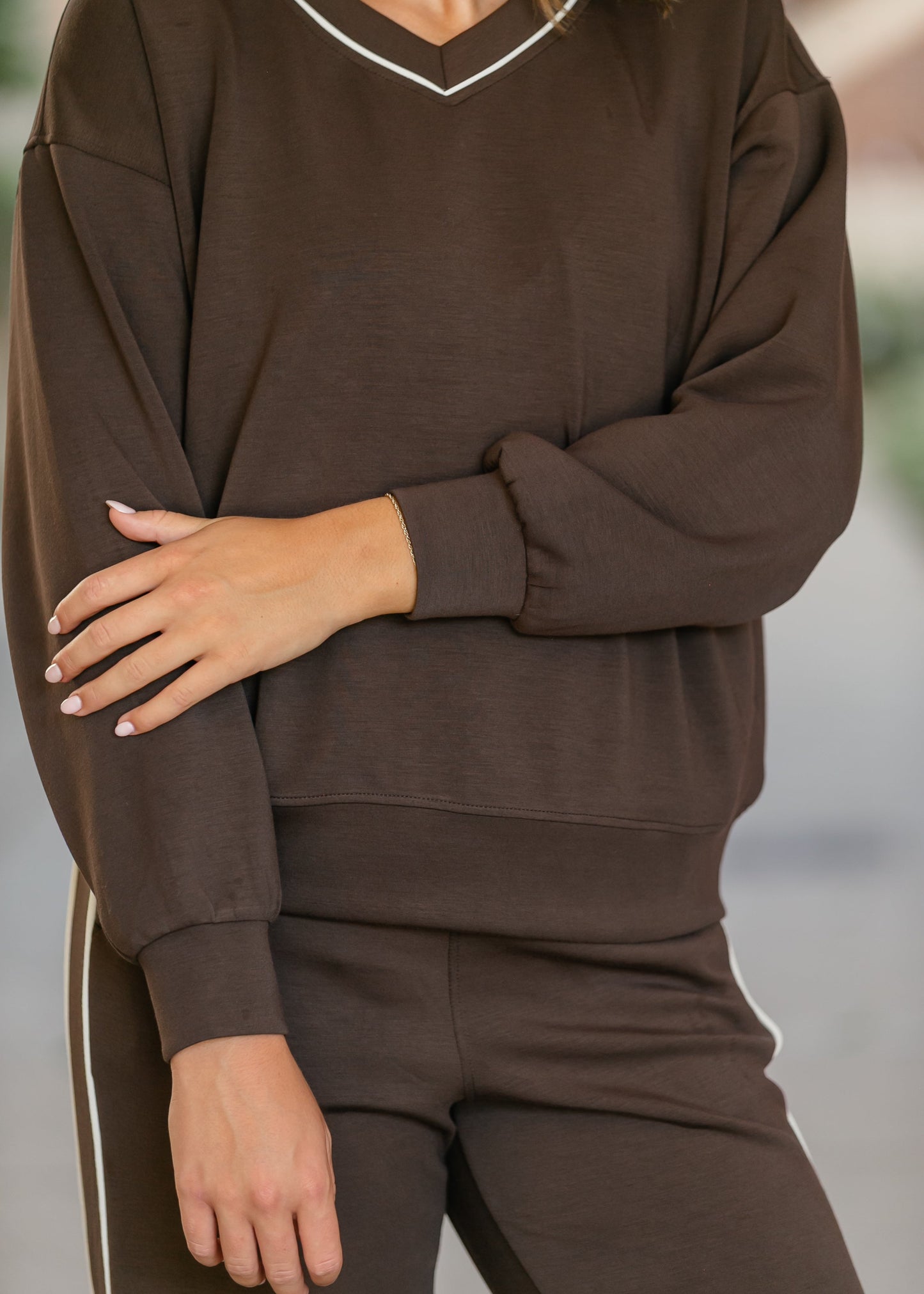 Modal Scuba V-neck Top FF Tops
