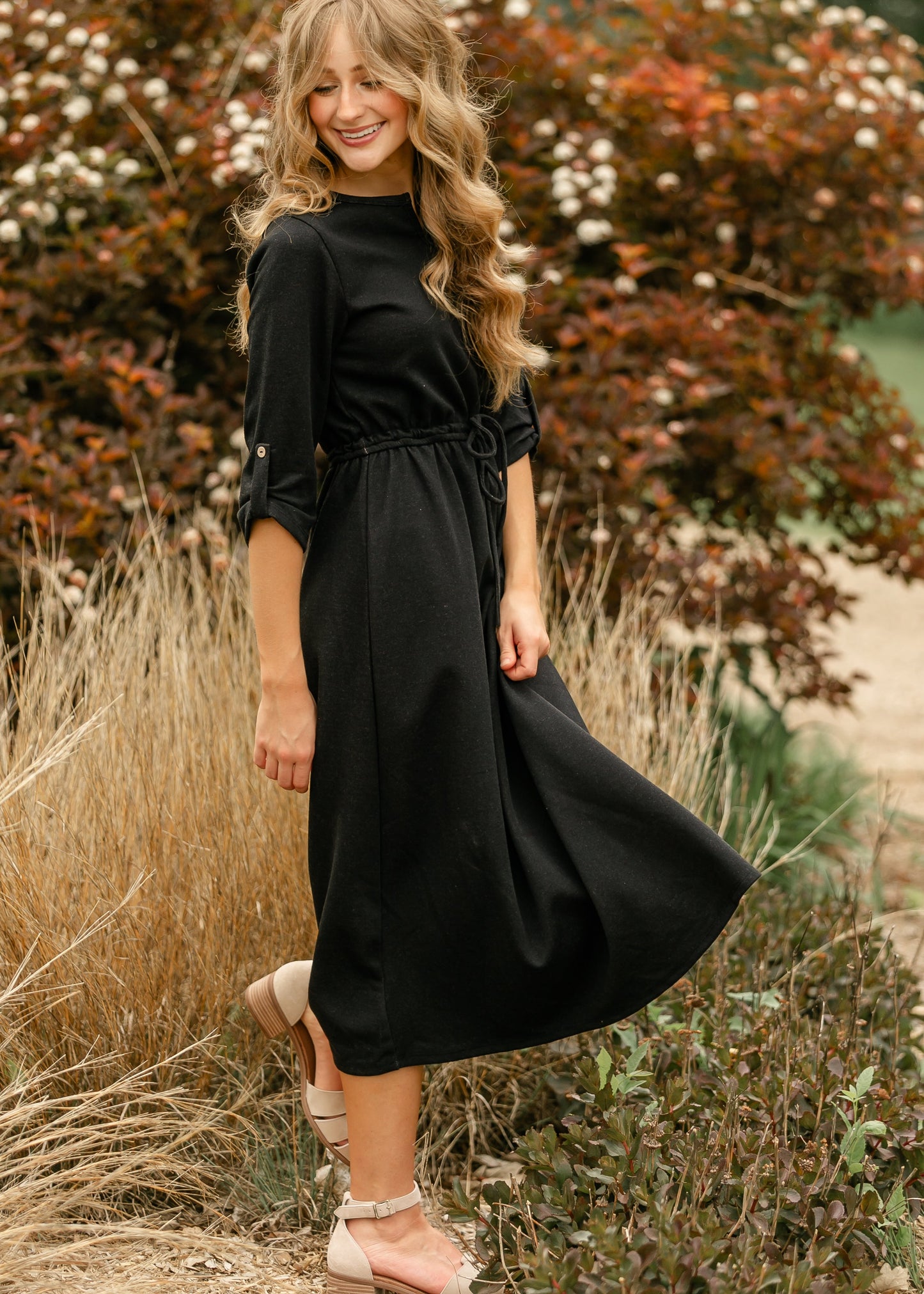Monica Tie Waist Midi Dress IC Dresses