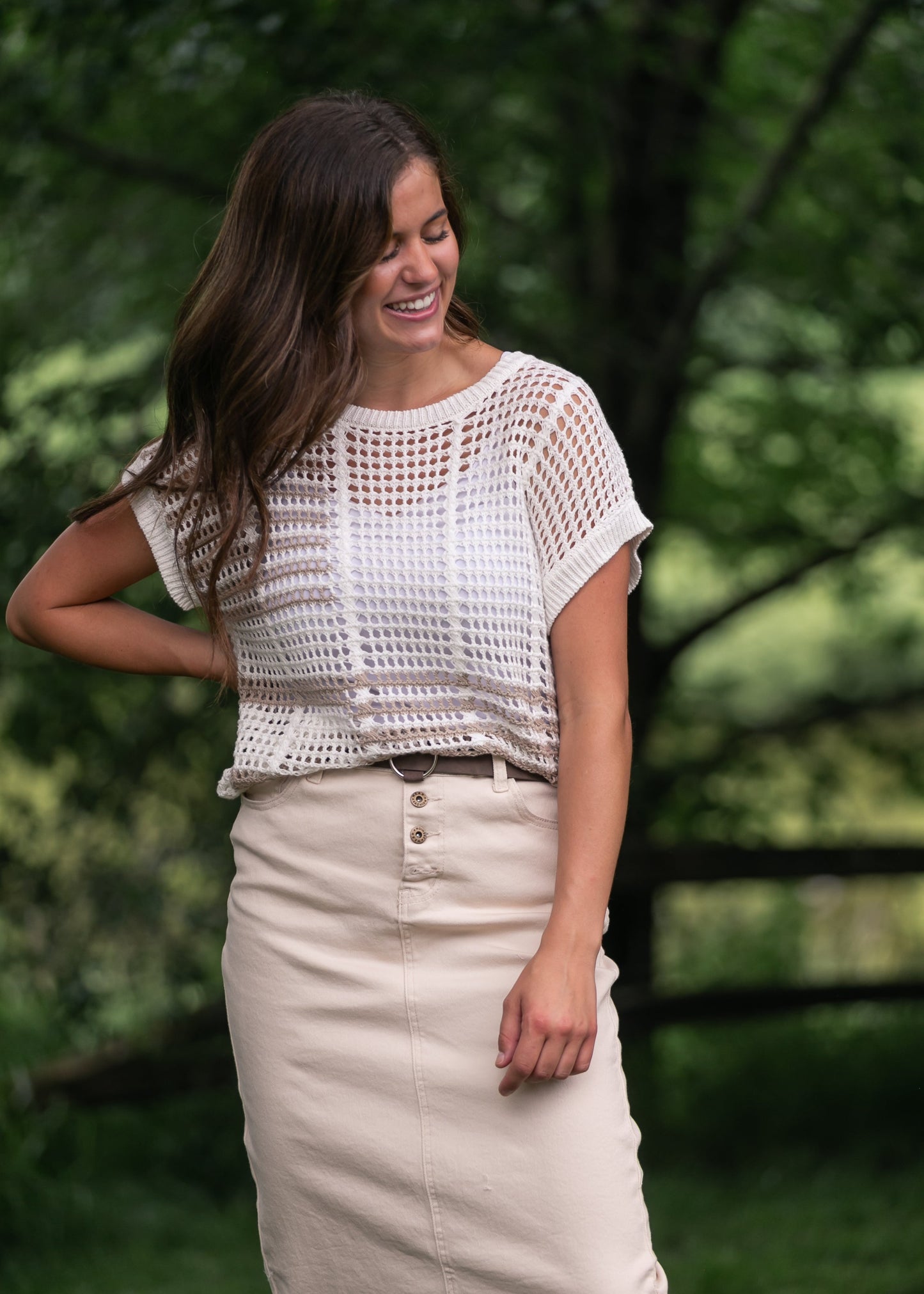 Multi Stripe Crochet Top FF Tops