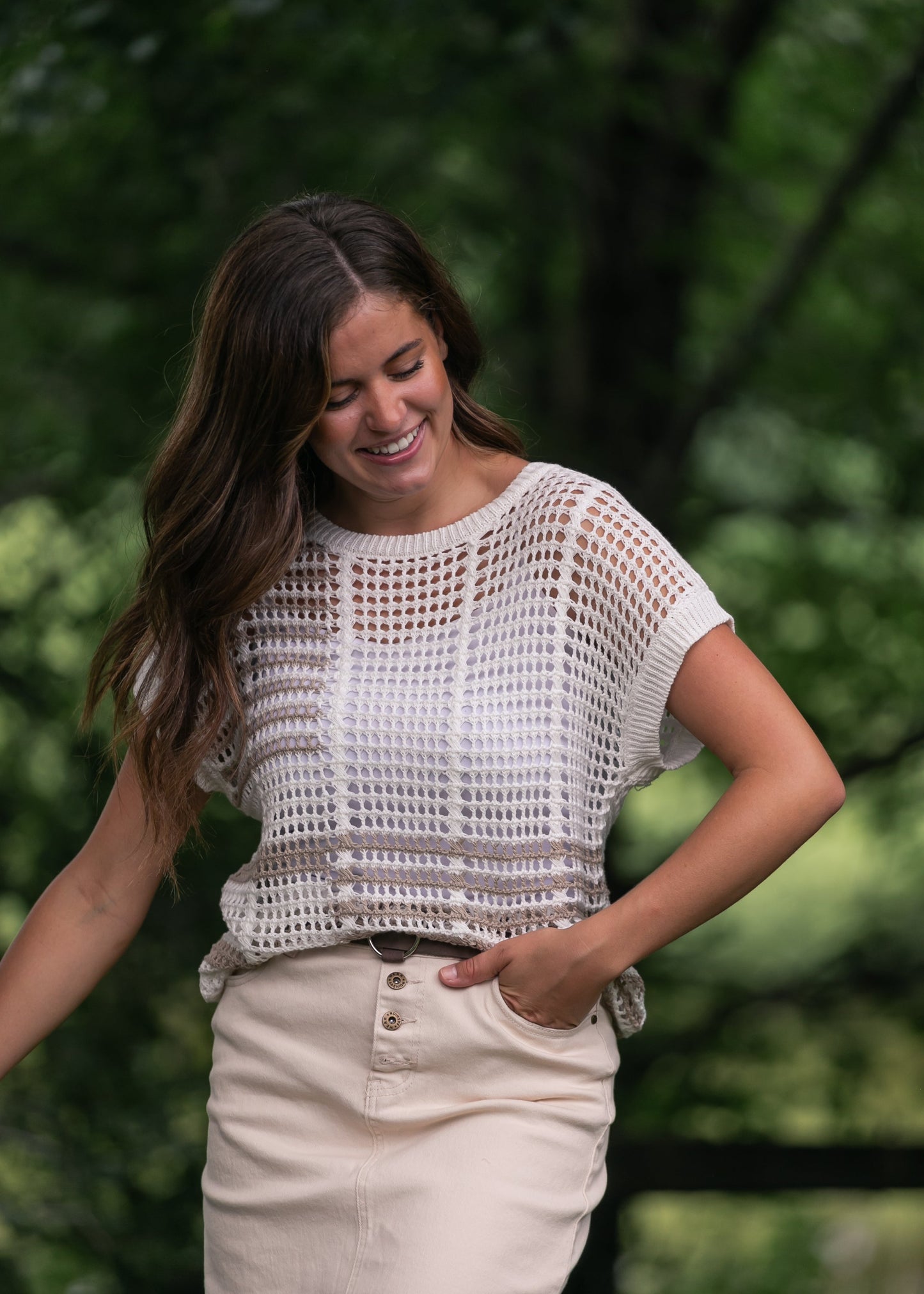Multi Stripe Crochet Top FF Tops
