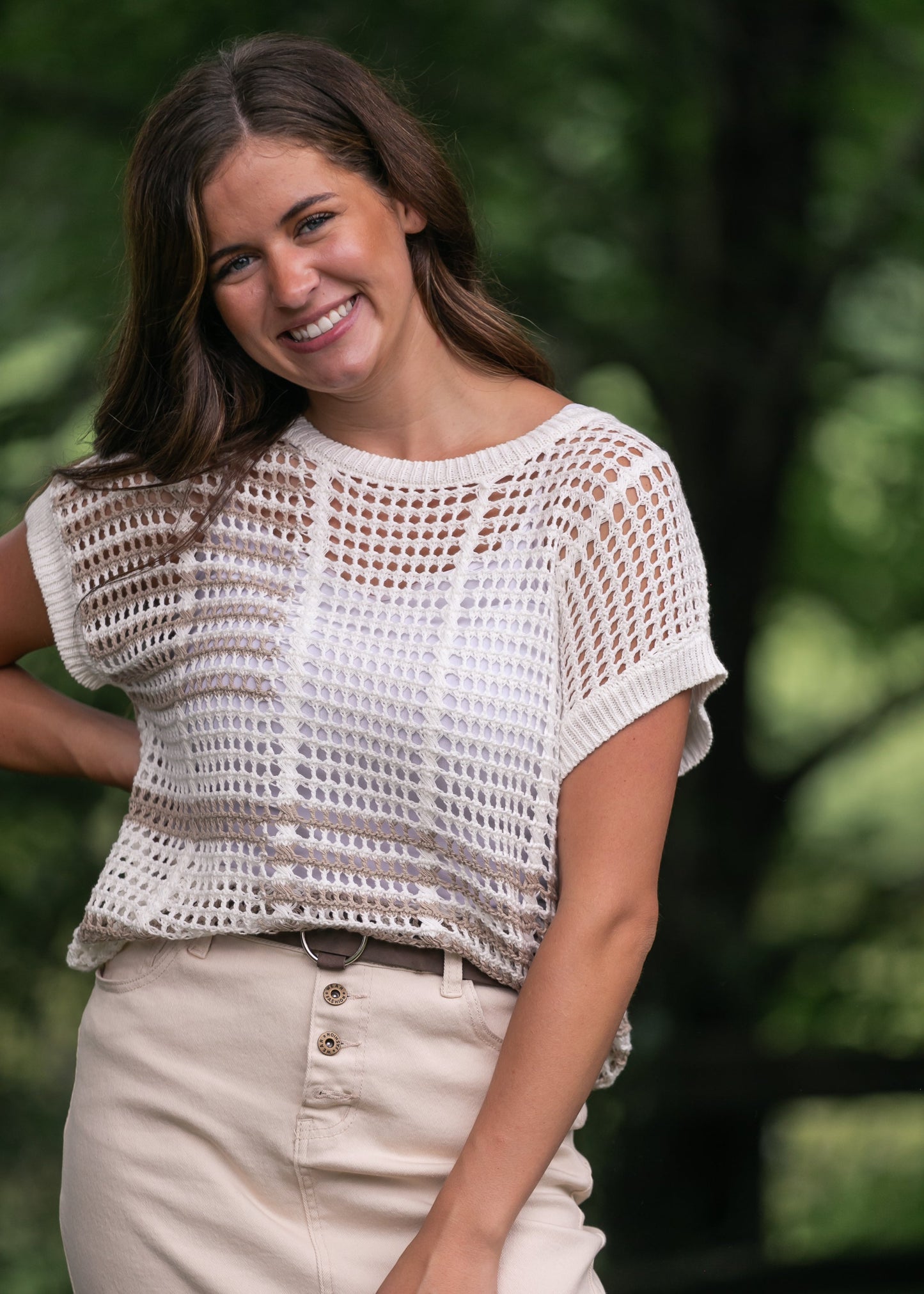 Multi Stripe Crochet Top FF Tops