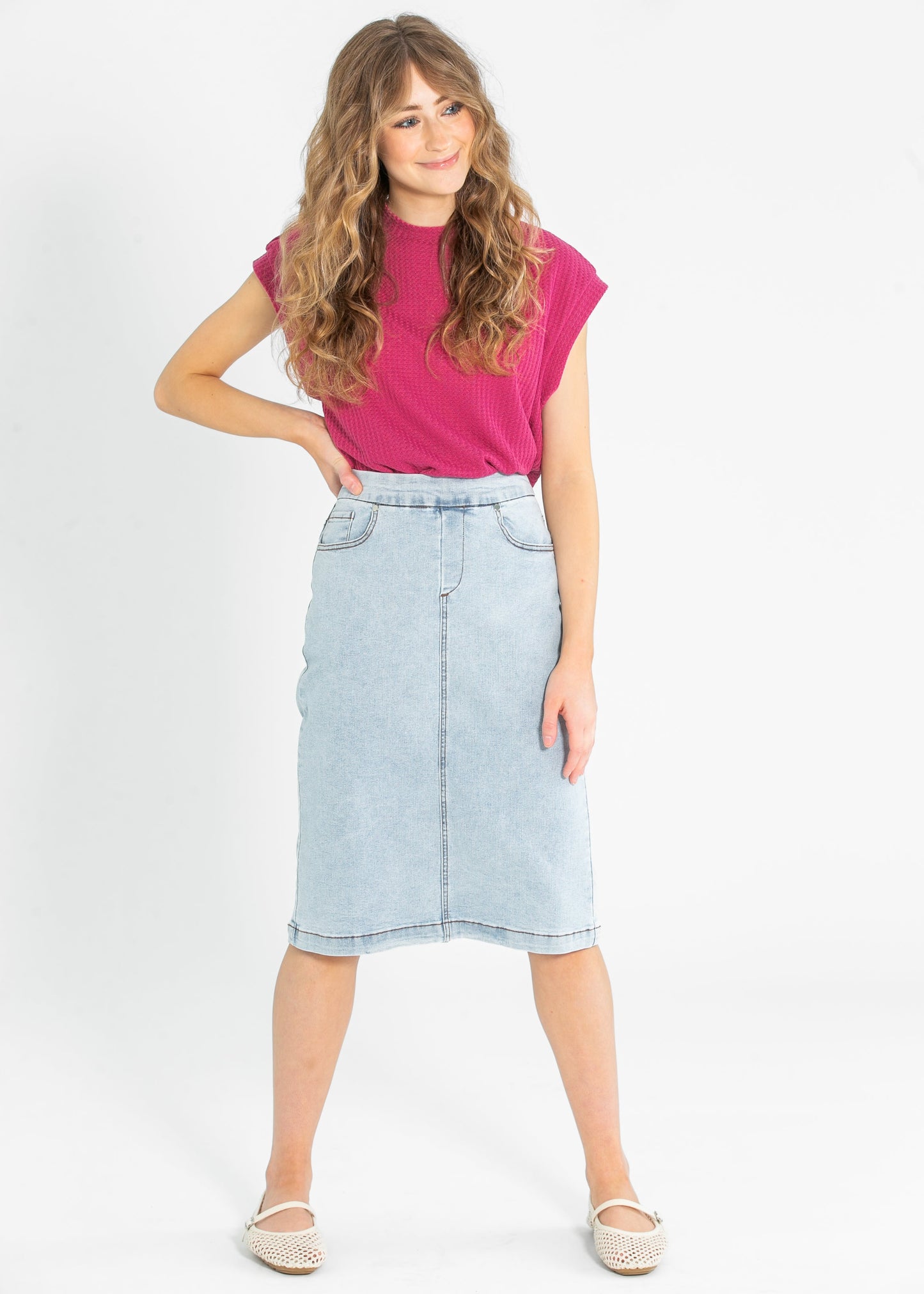 Nadine Mock Neck Cap Sleeve Top IC Tops