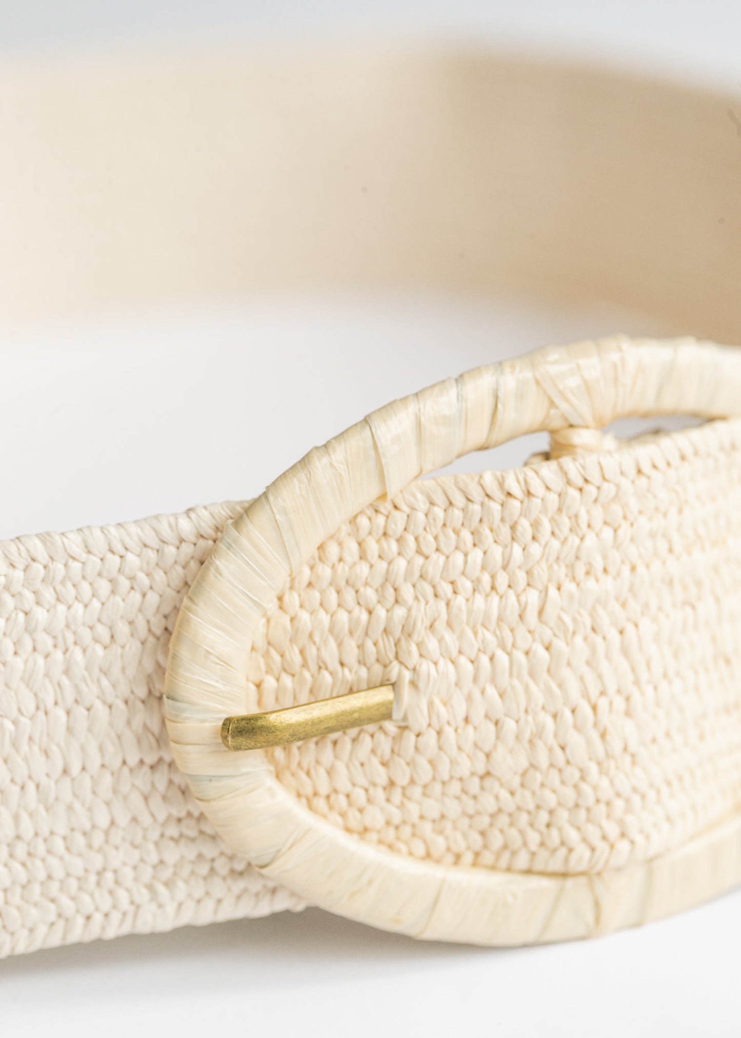 Natural Raffia Oval Buckle Belt Accessories