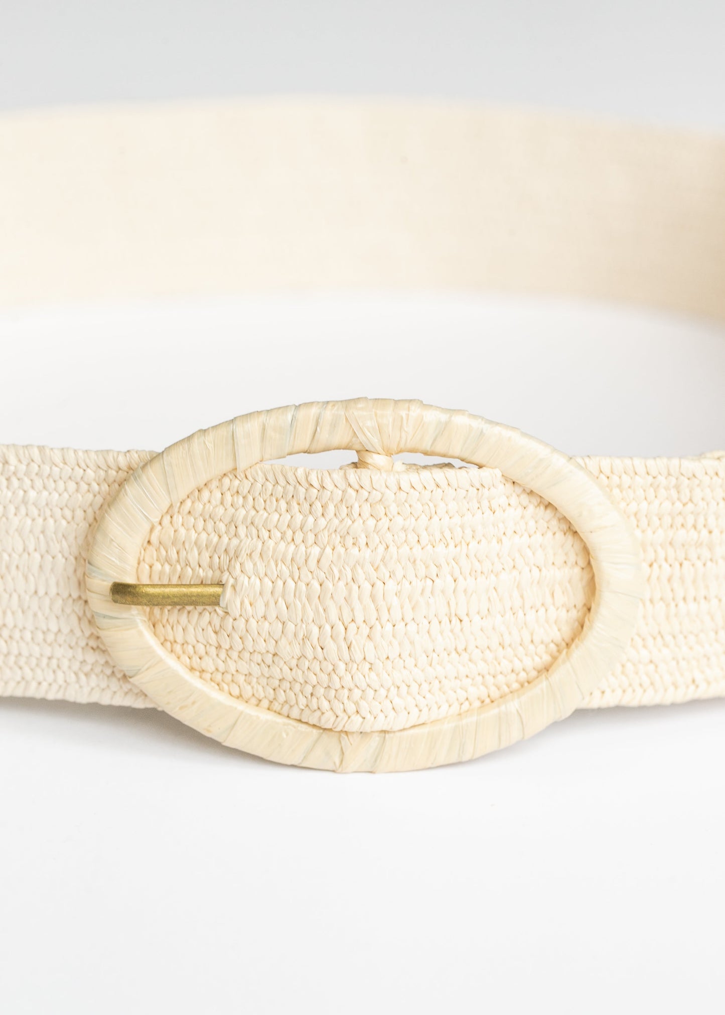 Natural Raffia Oval Buckle Belt Accessories