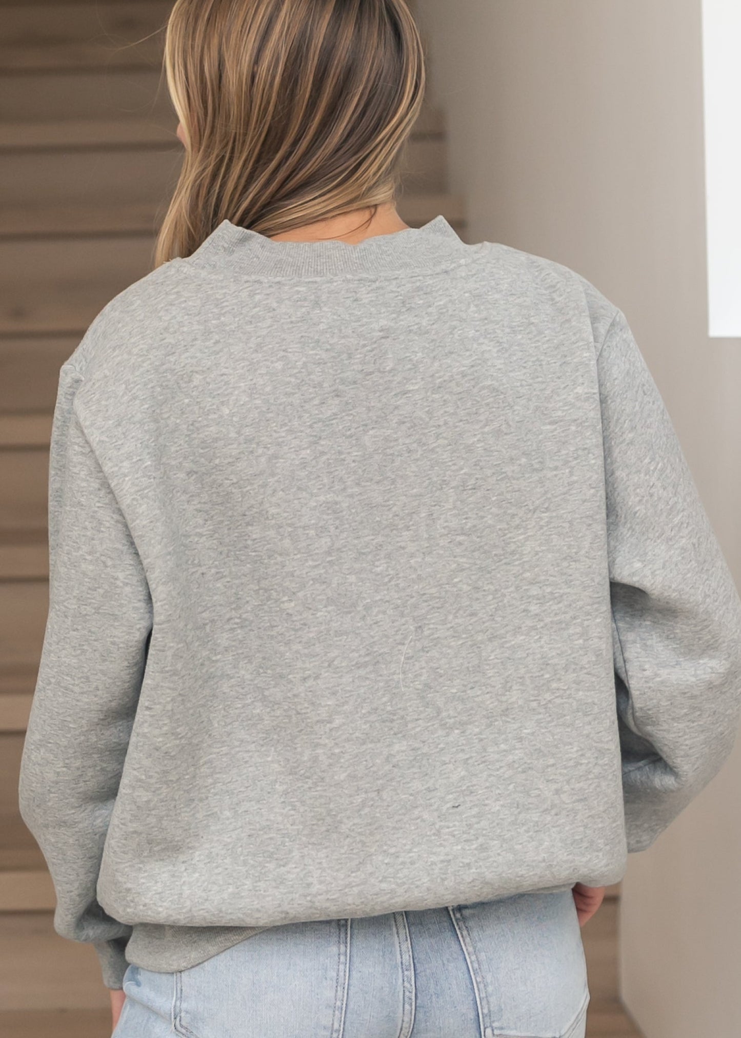 Nelly Crewneck Gray Sweatshirt FF Tops