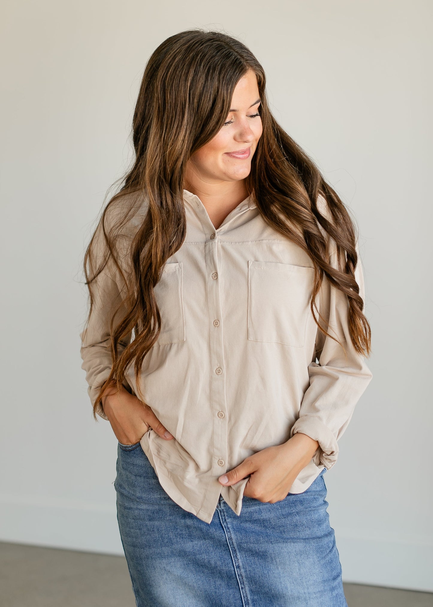 Niccola Button-Up Top FF Tops