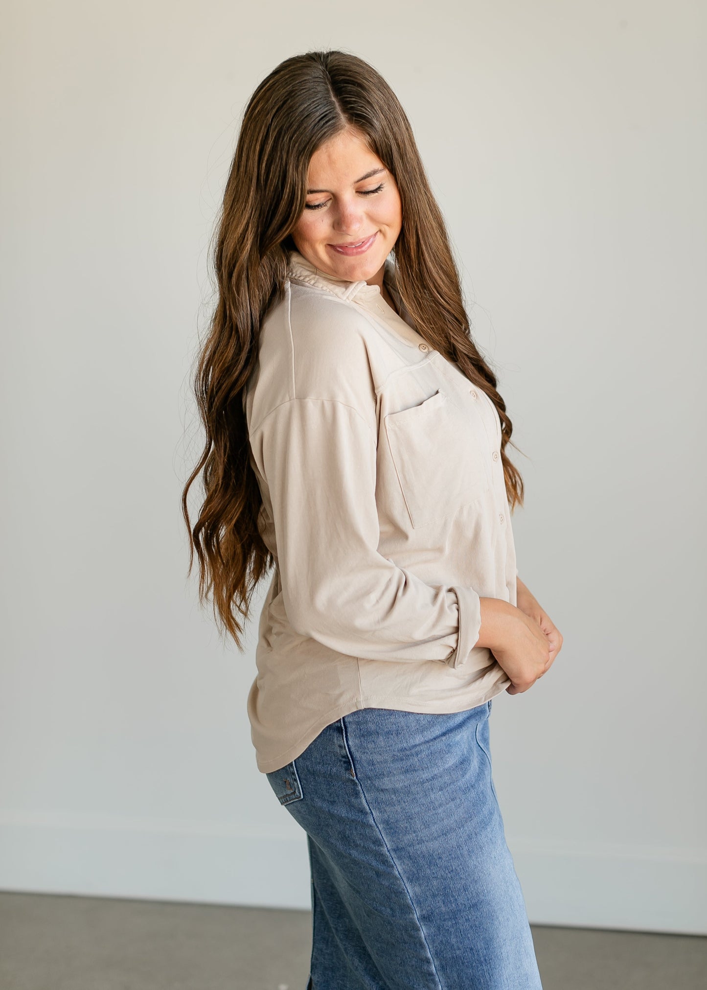 Niccola Button-Up Top FF Tops
