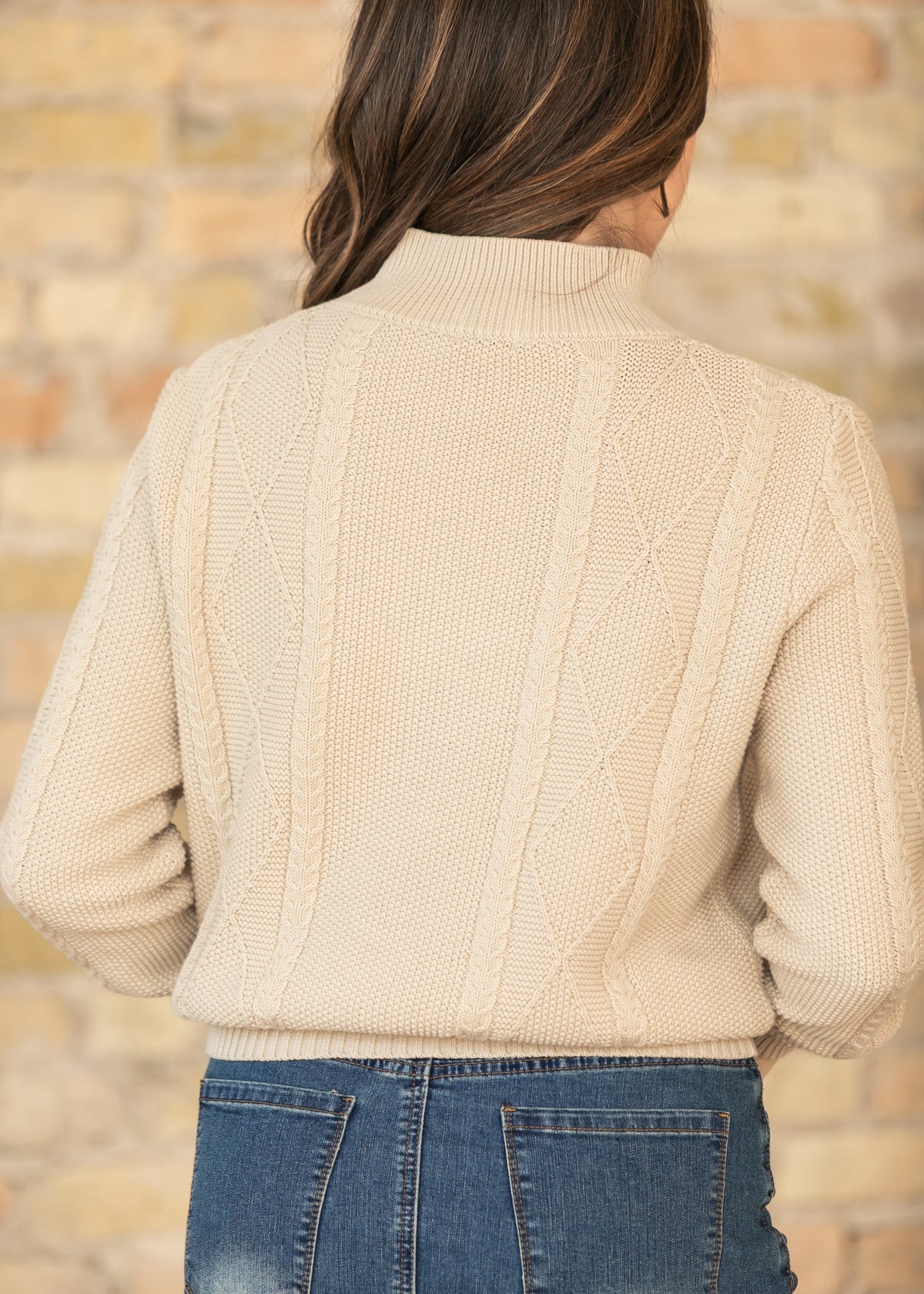 Noelle Ivory Cable Knit Sweater IC Tops