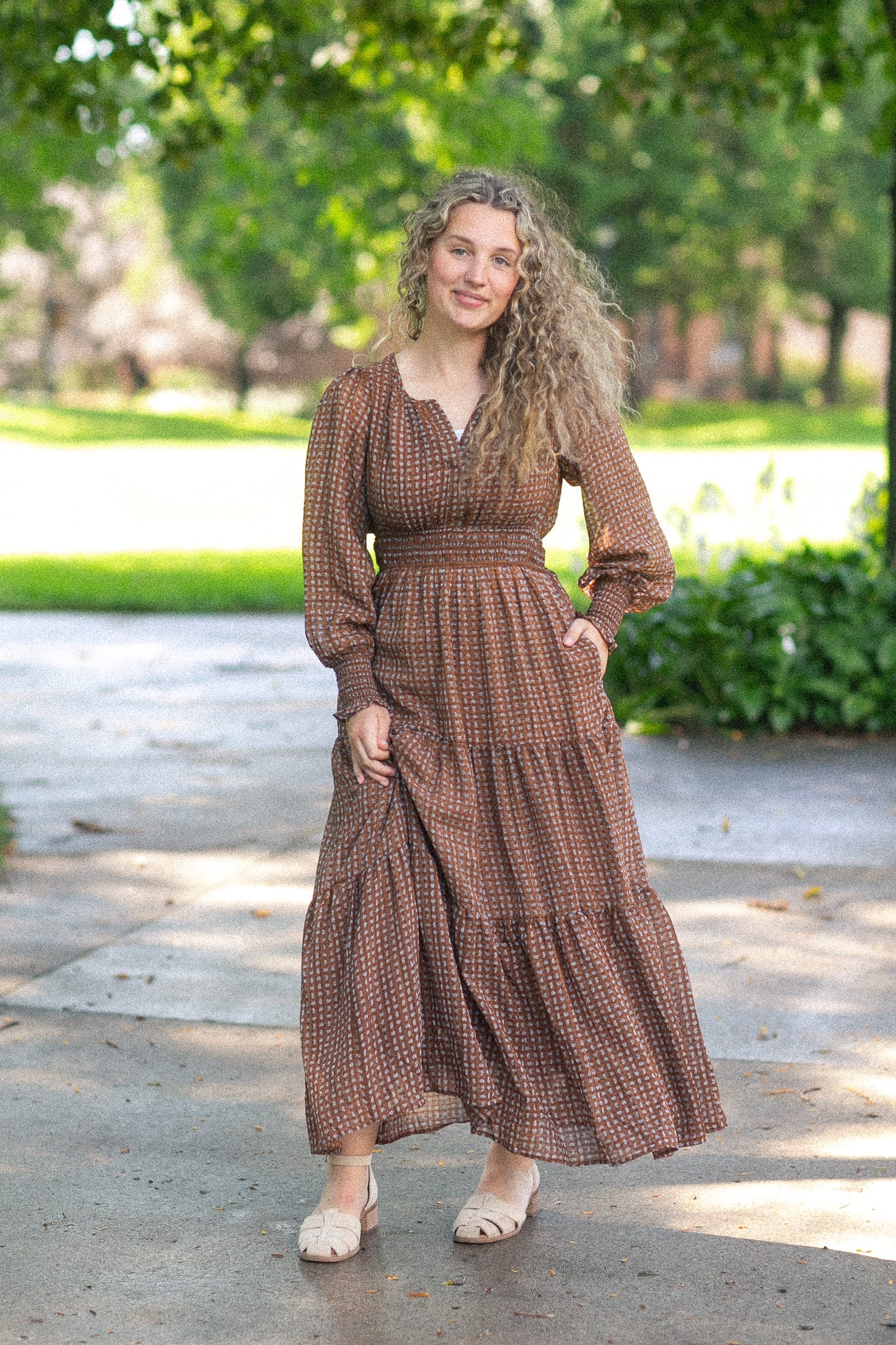 Notched Collar Paisley Maxi Dress FF Dresses