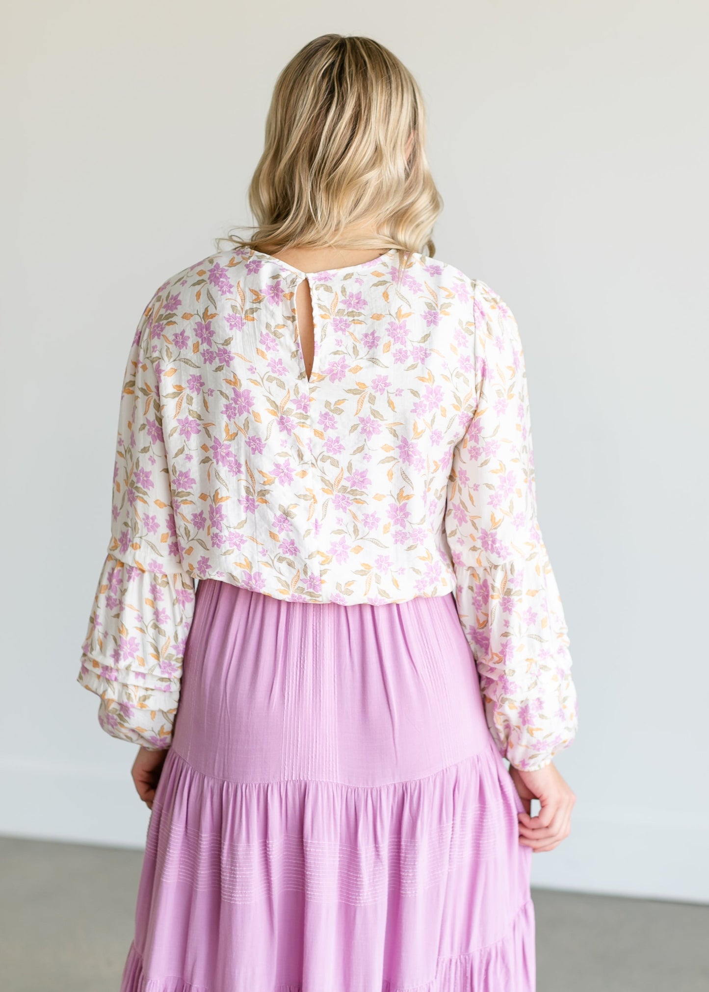 Nylah Tropical Floral Long Sleeve Top FF Tops