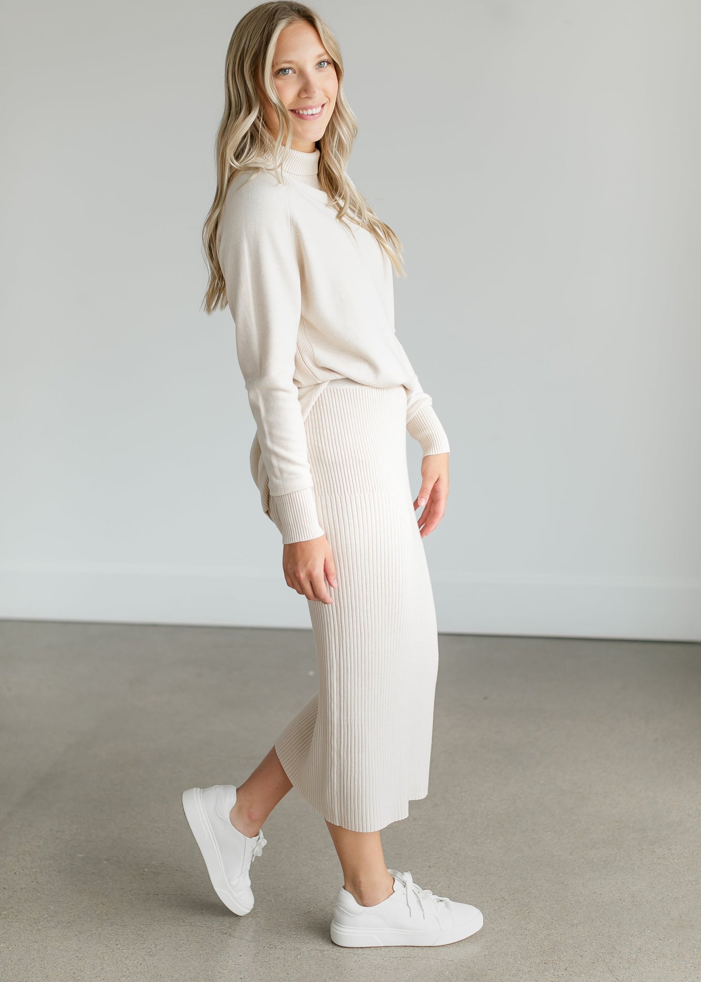 Oatmeal Knit Sweater Set FF Tops