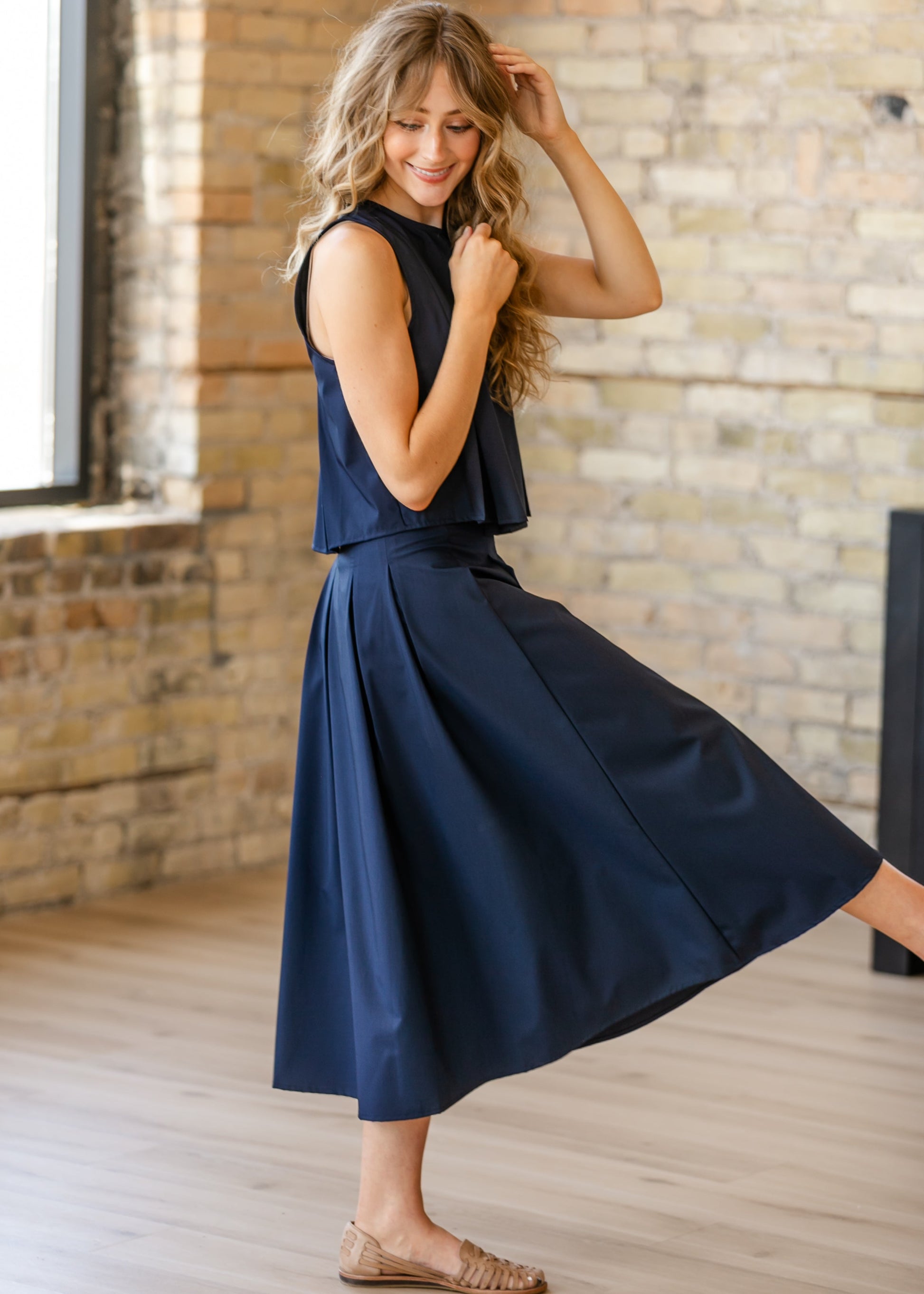 Ocean Calls Pleats Maxi Skirt FF Skirts