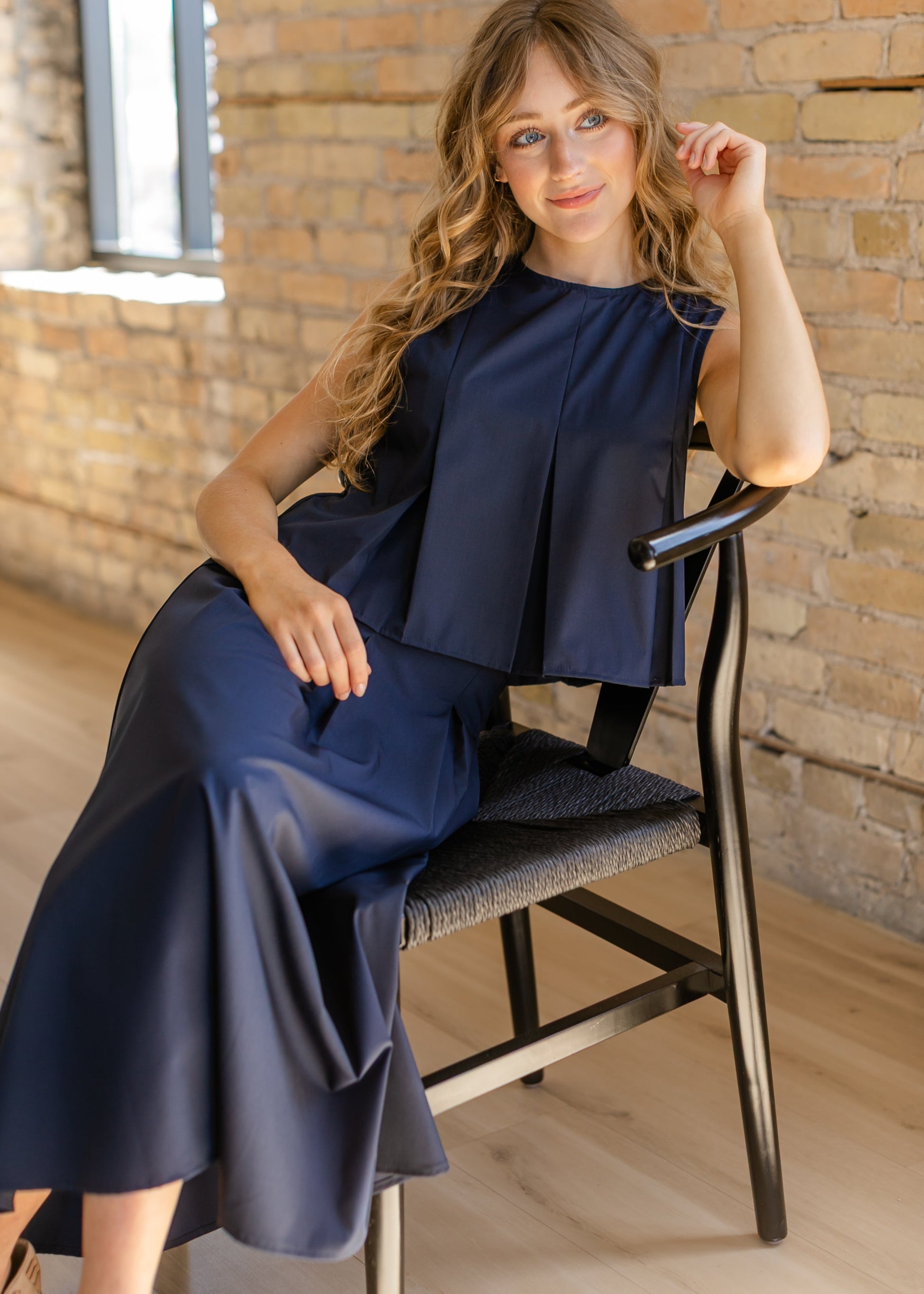 Ocean Calls Pleats Sleeveless Top FF Tops