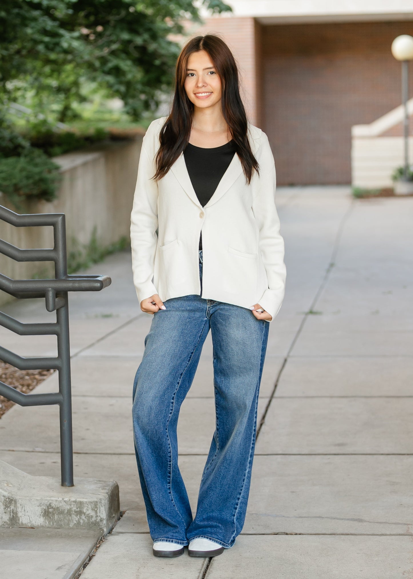 Off White Sweater Blazer FF Layering Essentials