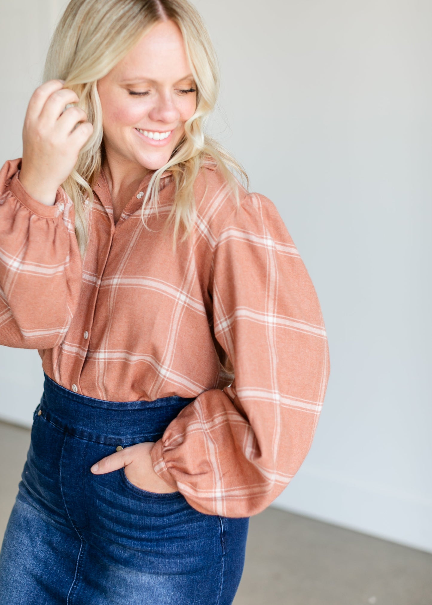 Overland Plaid Button Up Top FF Tops