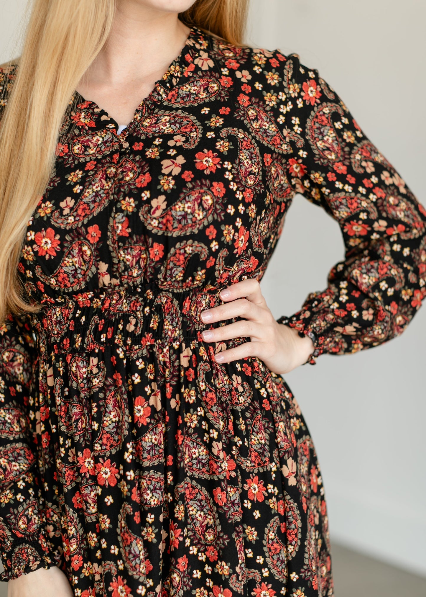 Paisley Floral Midi Dress FF Dresses