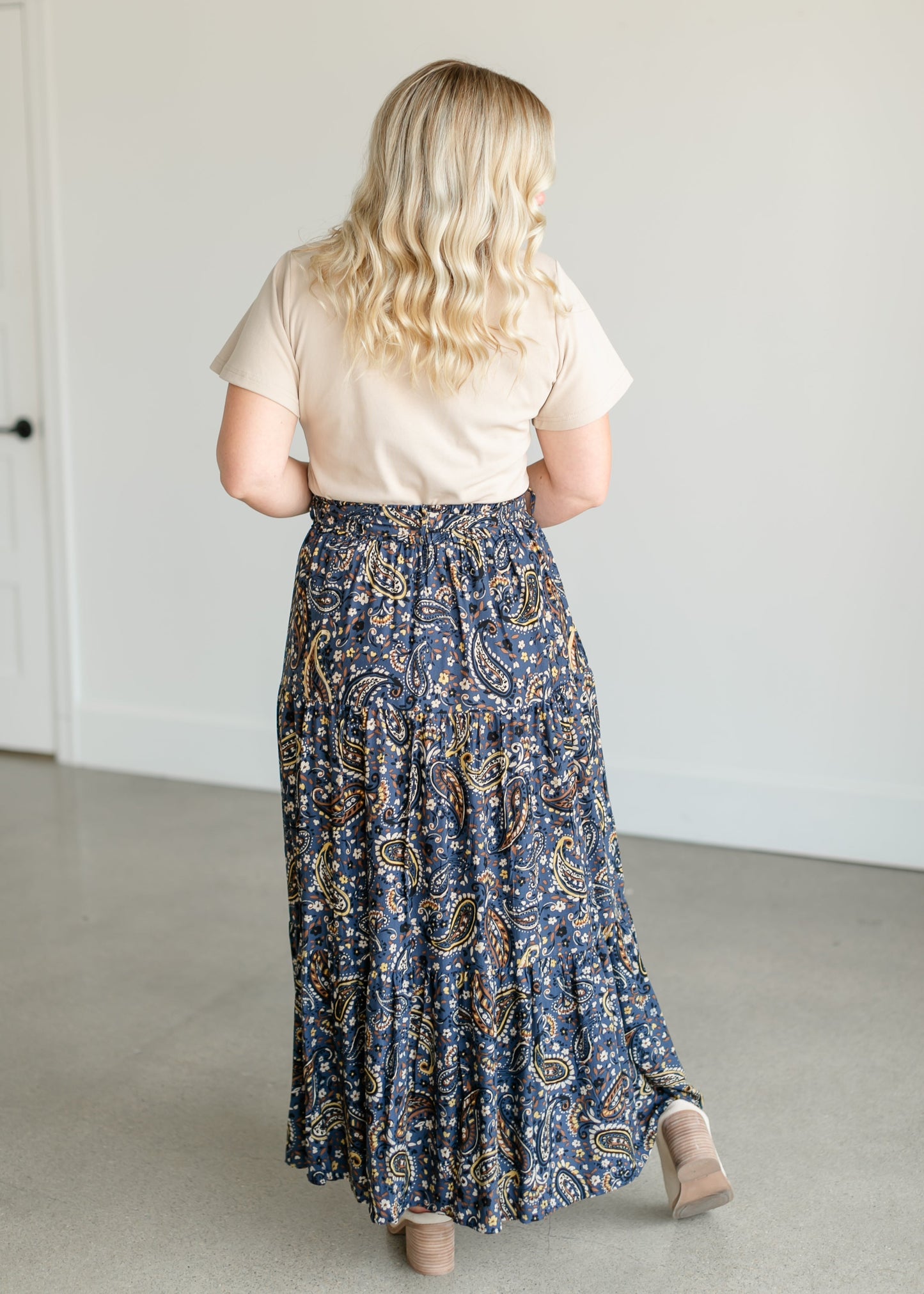 Paisley Floral Tiered Maxi Skirt FF Skirts