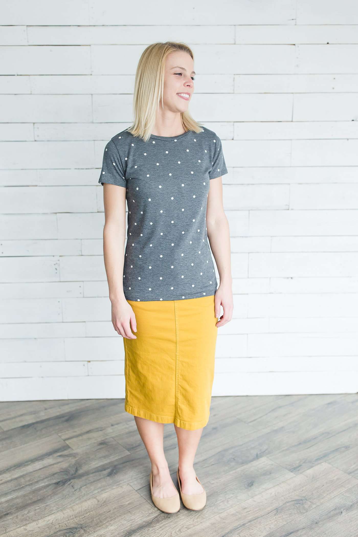 Polka Dot Tee IC Tops Gray / S