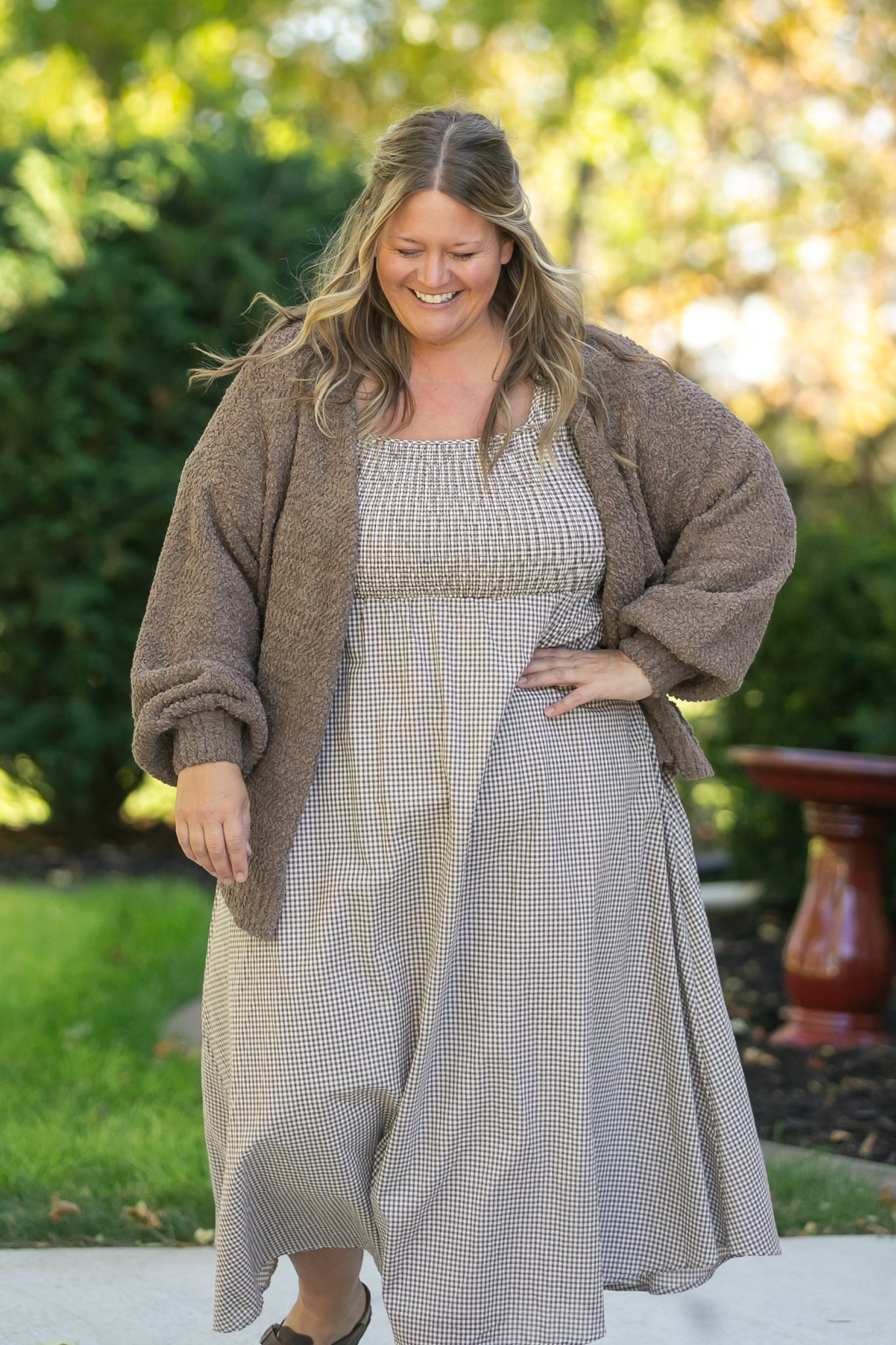 Popcorn Knit Open Front Cardigan FF Layering Essentials