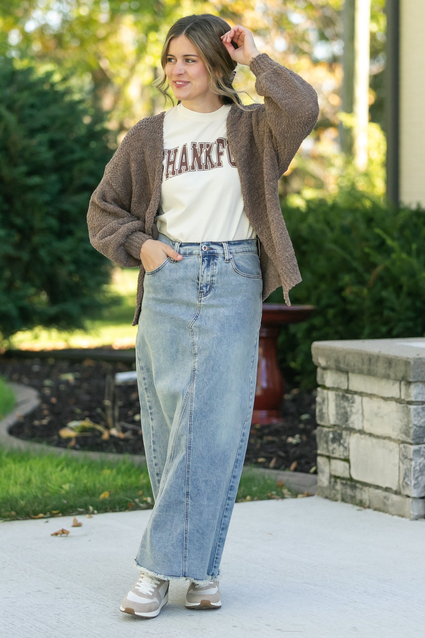 Popcorn Knit Open Front Cardigan FF Layering Essentials