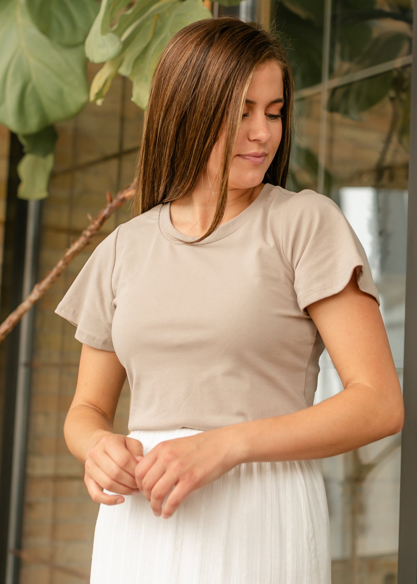 Preorder Essential Flutter Sleeve Top IC Tops Sand / XS
