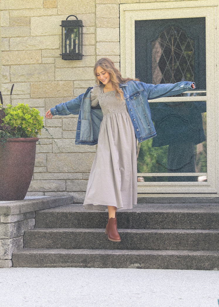 Preorder Kayleen Gingham Maxi Dress IC Dresses