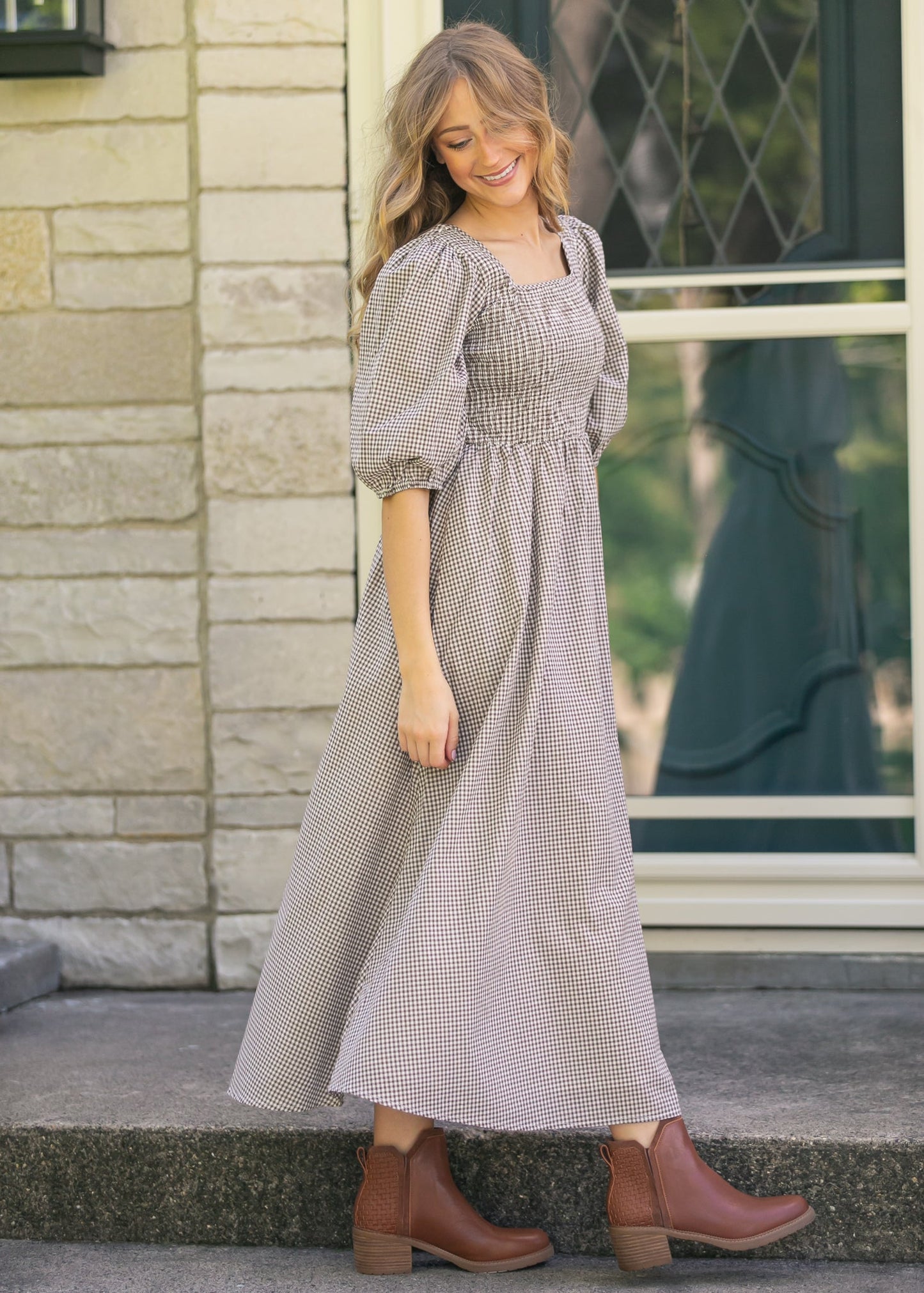 Preorder Kayleen Gingham Maxi Dress IC Dresses