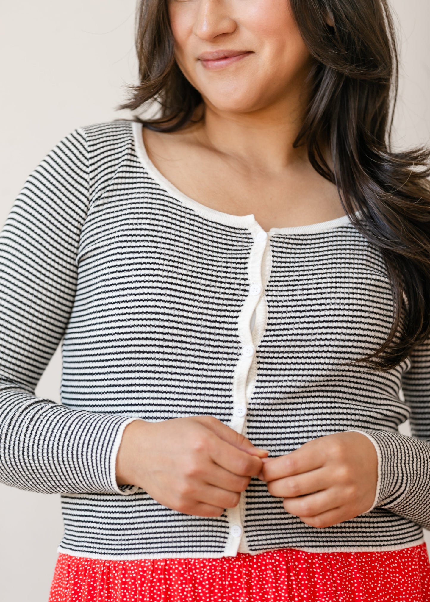 Prepster Buttoned Striped Cardigan FF Layering Essentials