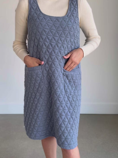 Quilted Knit Tank Midi Dress