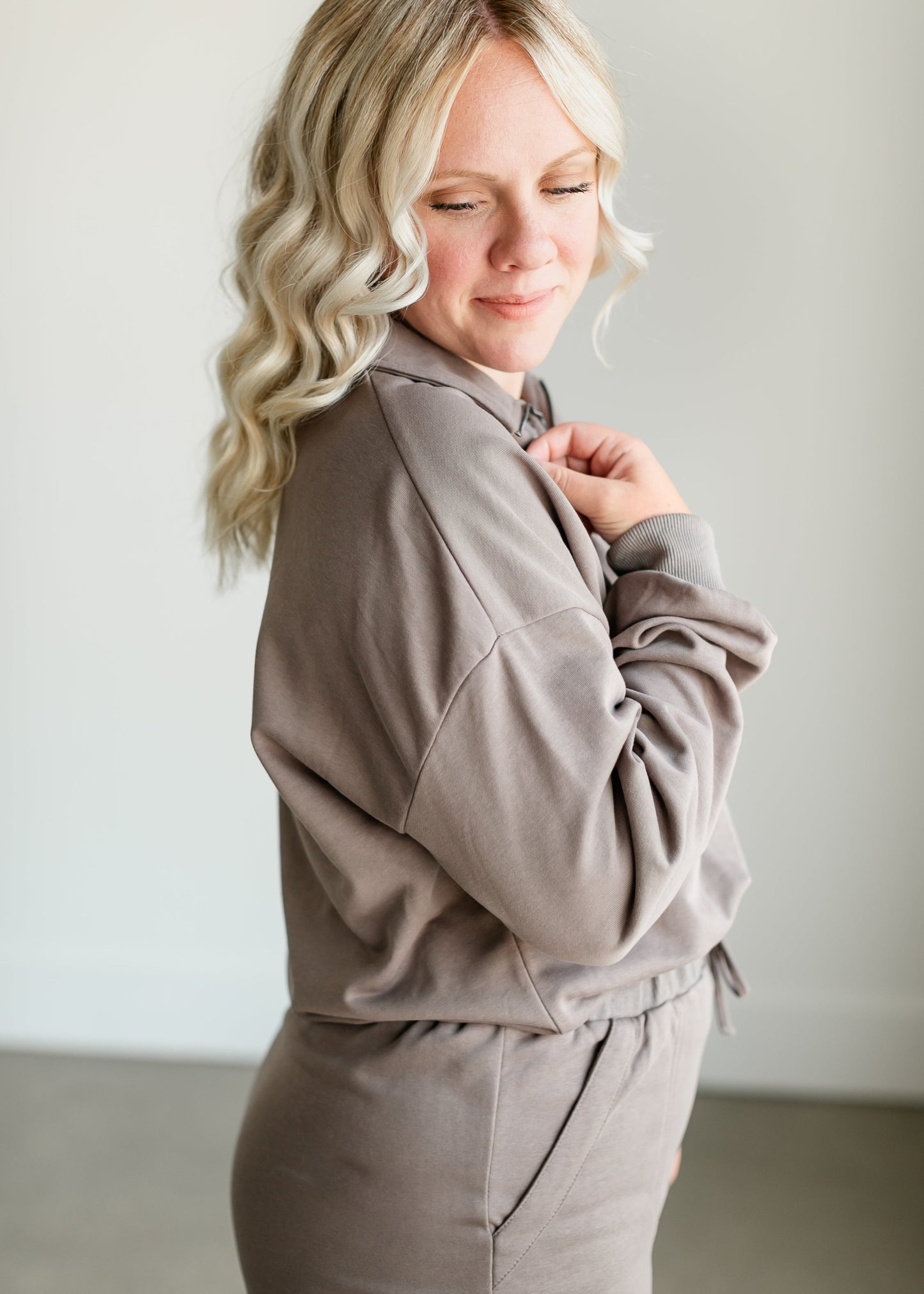 Quarter Zip French Terry Sweatshirt FF Tops