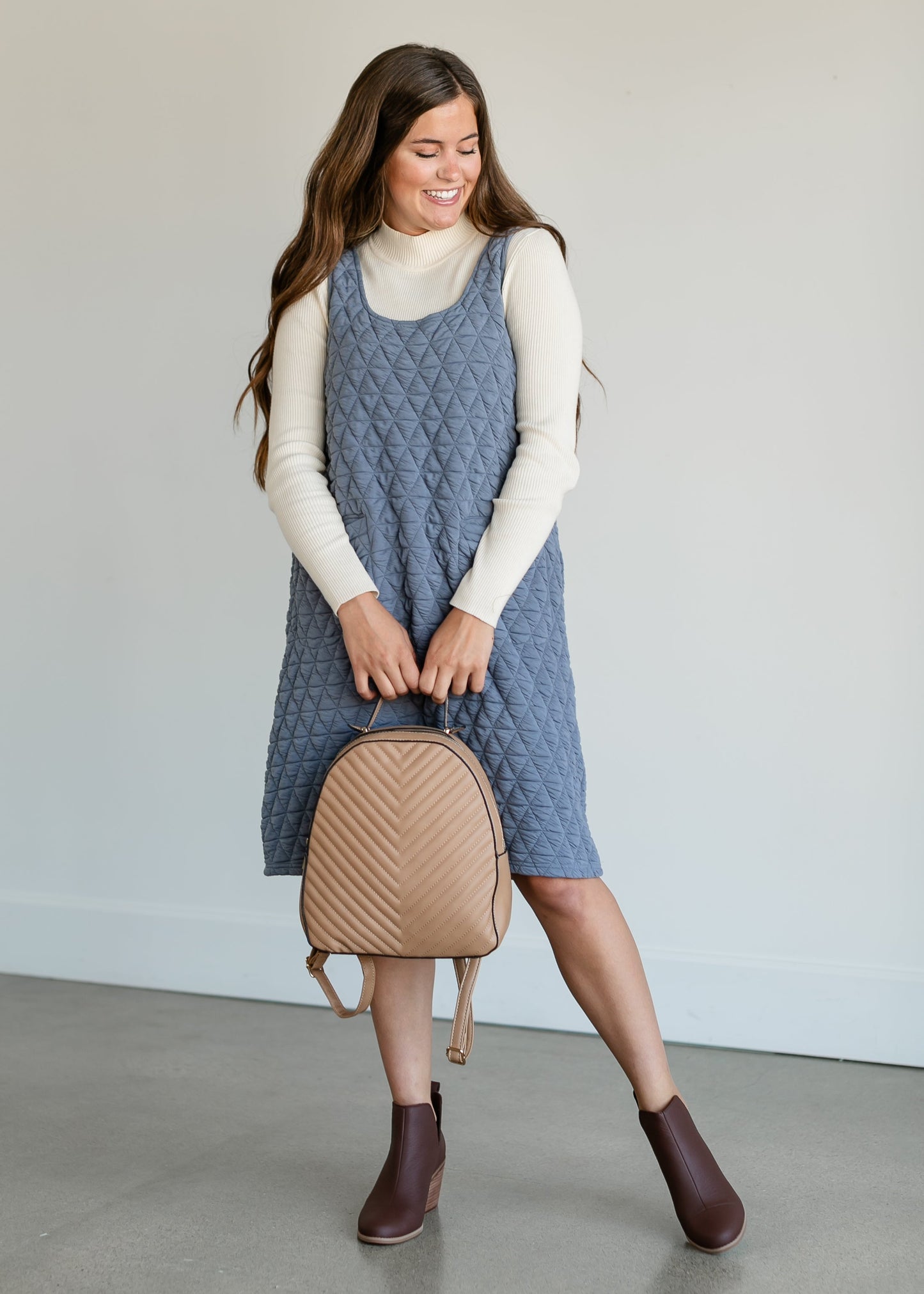 Quilted Knit Tank Midi Dress FF Dresses