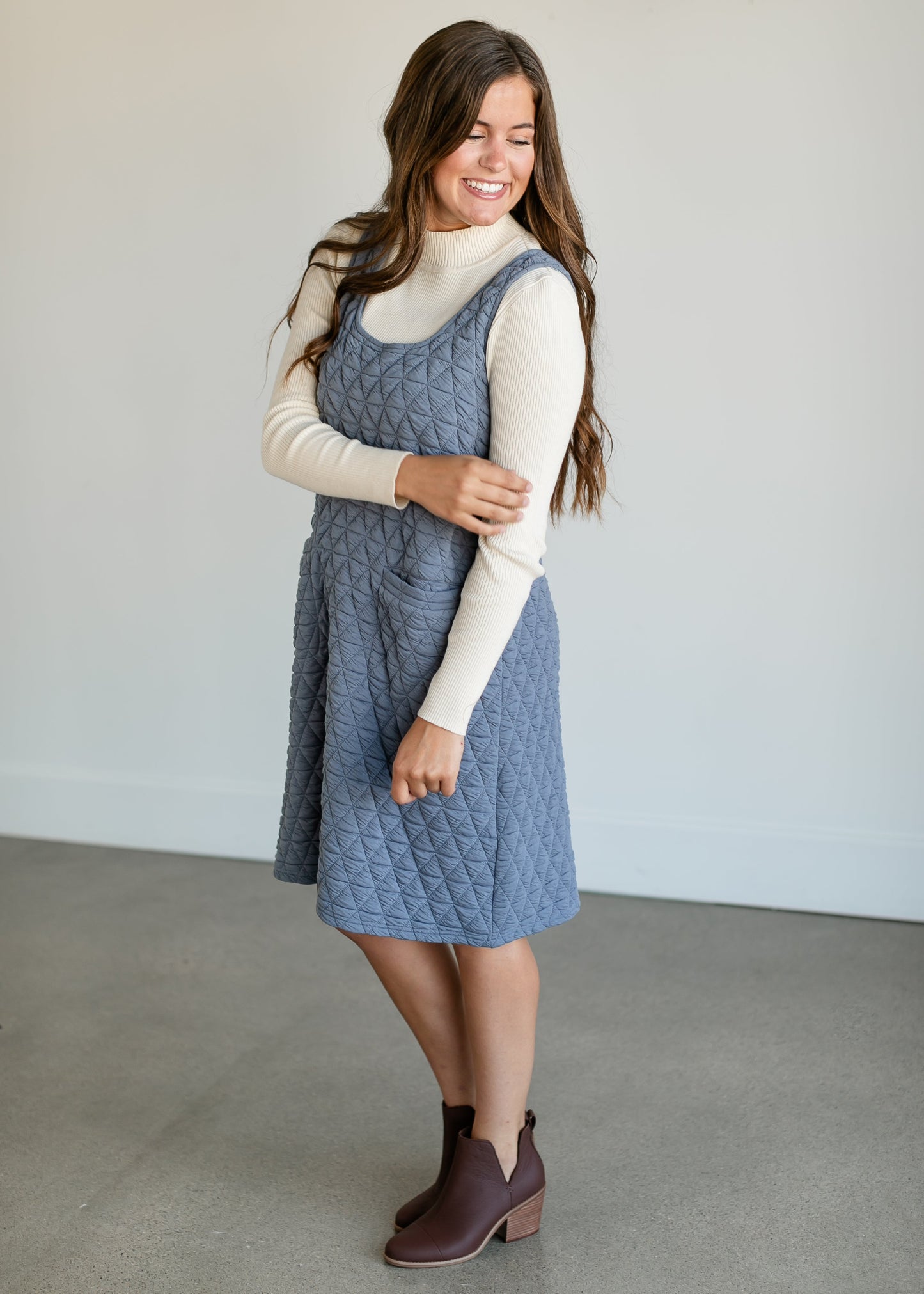 Quilted Knit Tank Midi Dress FF Dresses