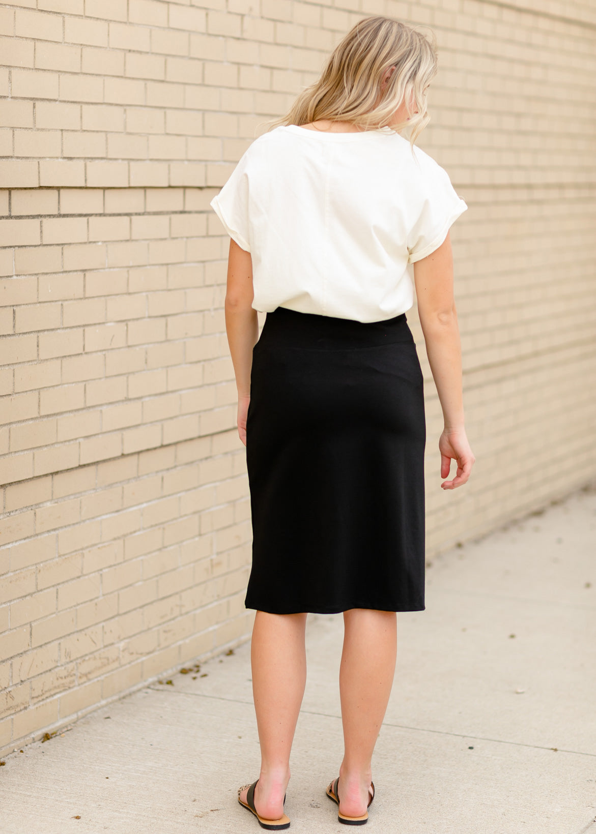 Quinn Black Knit Midi Skirt Skirts