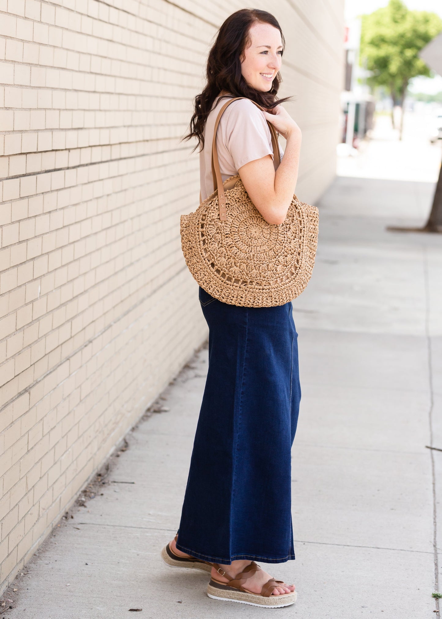 Randi Dark Wash Long Denim Skirt - Final Sale IC Skirts