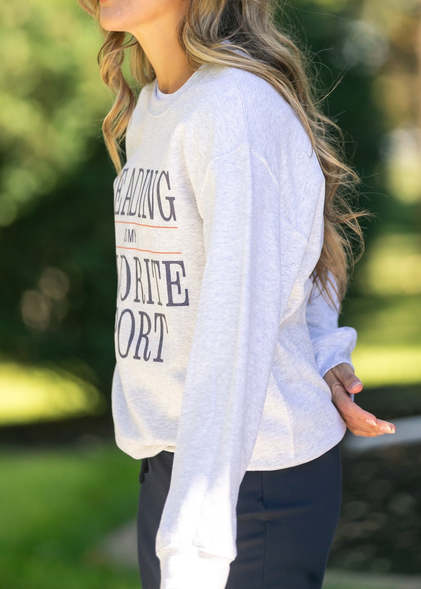 Reading Is My Favorite Sport Graphic Sweatshirt FF Tops