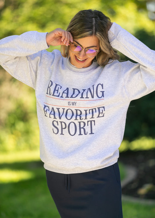 Reading Is My Favorite Sport Graphic Sweatshirt FF Tops