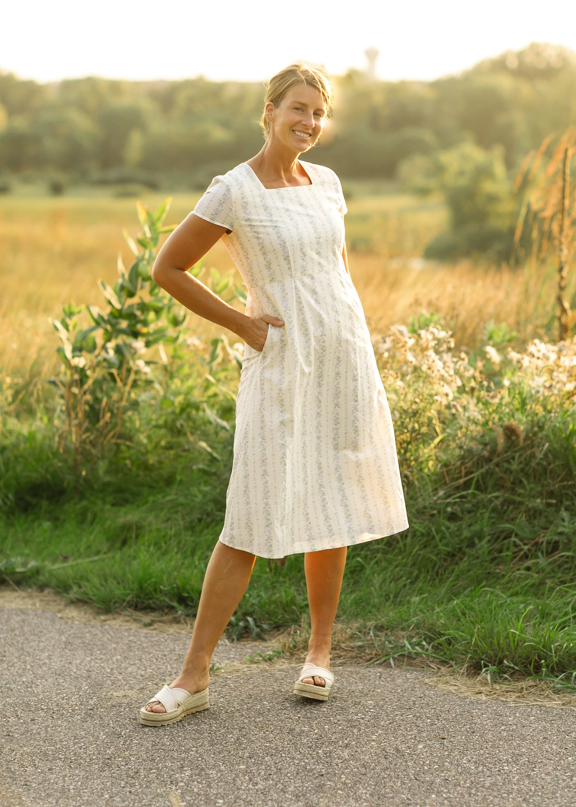 Reece Short Sleeve Straight Fit Midi Dress IC Dresses