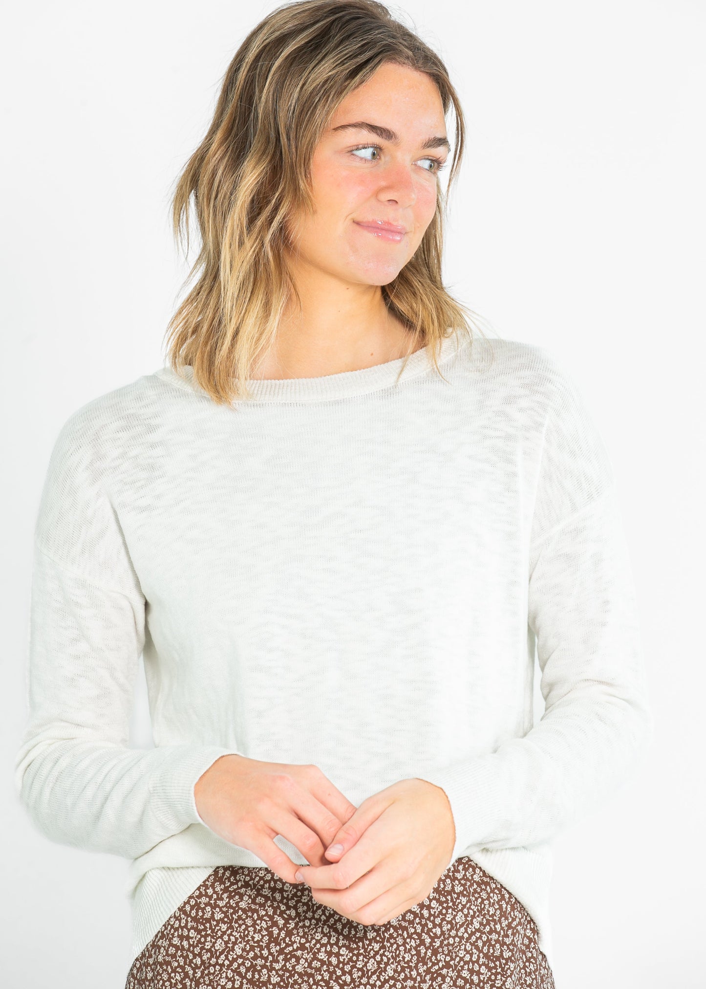 Relaxed Fit Cotton Slub Sweater FF Tops S/M