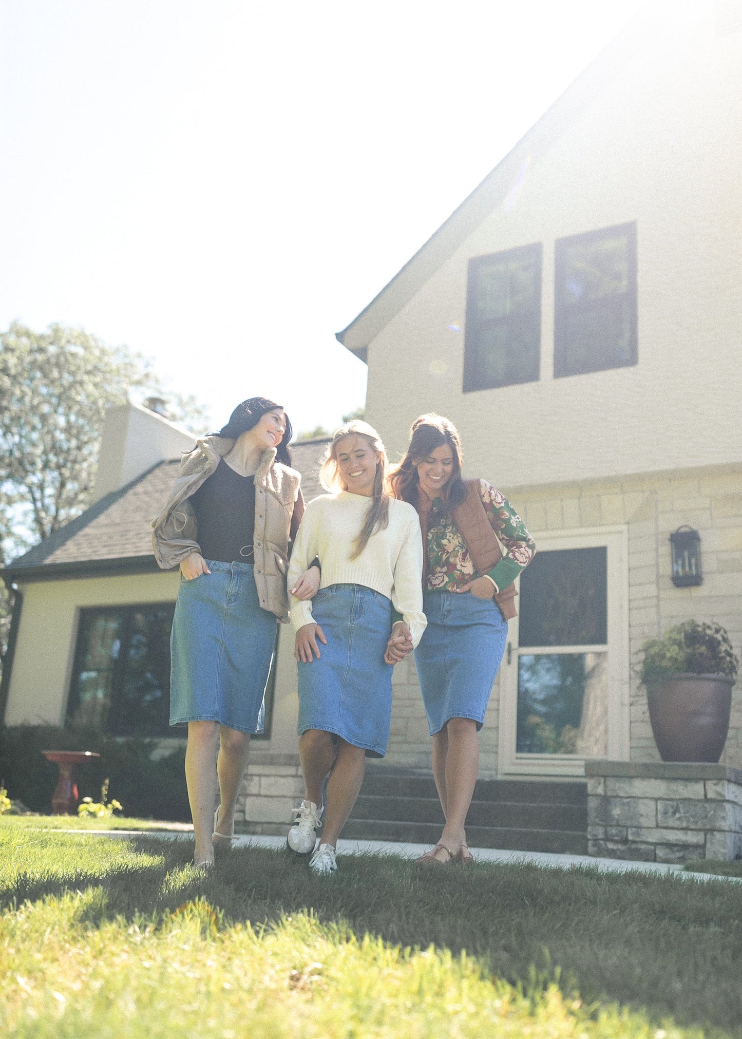 Remi Denim Classic Wash Midi Skirt IC Skirts