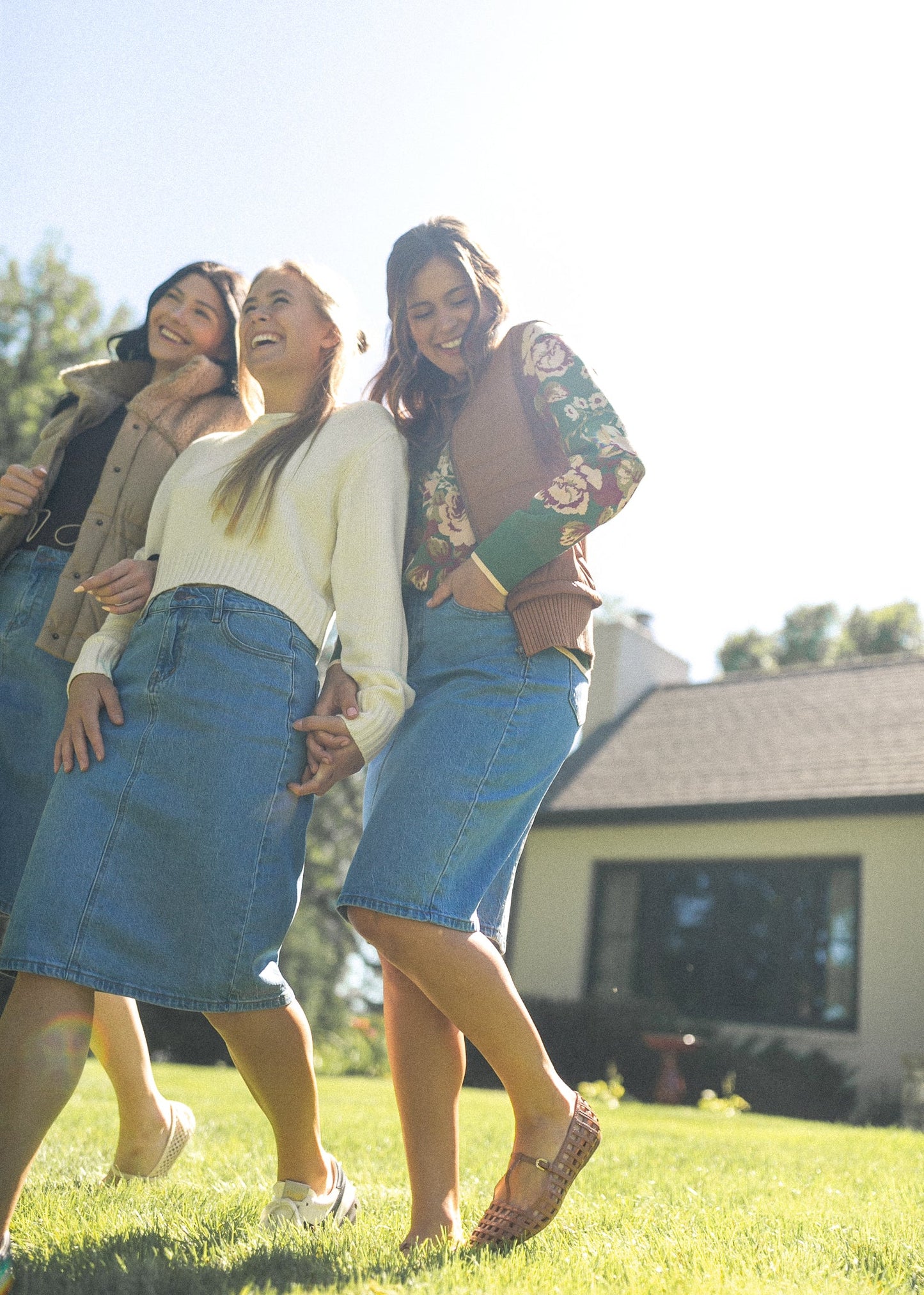 Remi Denim Classic Wash Midi Skirt IC Skirts