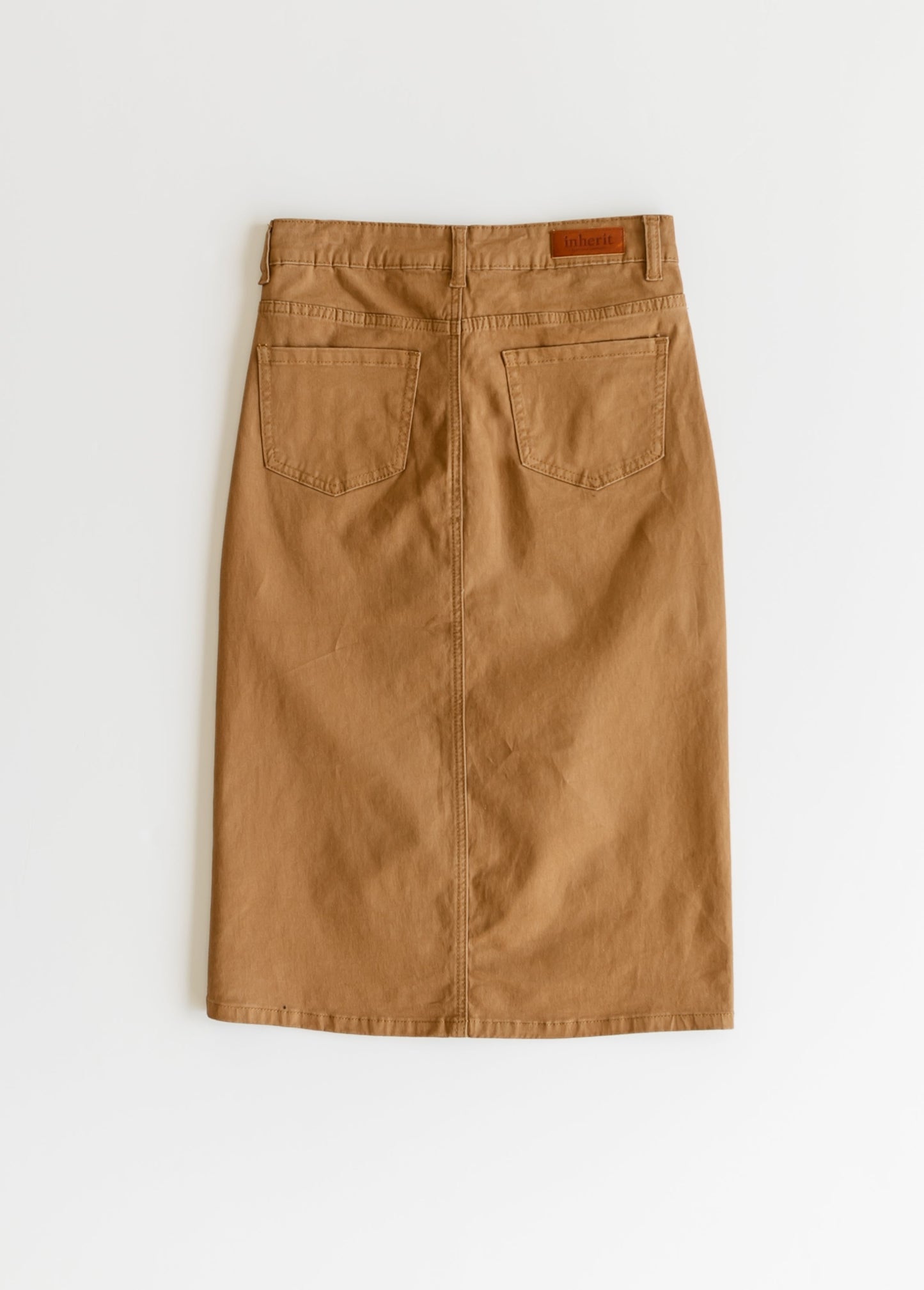 Remi Toasted Coconut Denim Midi Skirt IC Skirts