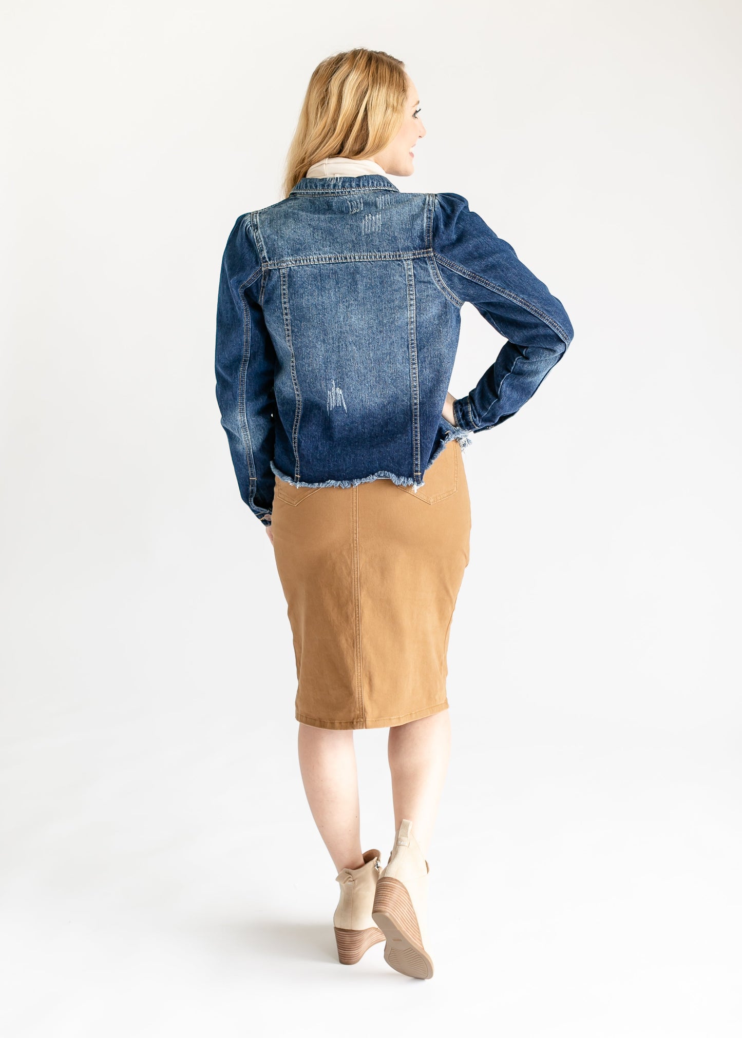 Remi Toasted Coconut Denim Midi Skirt IC Skirts