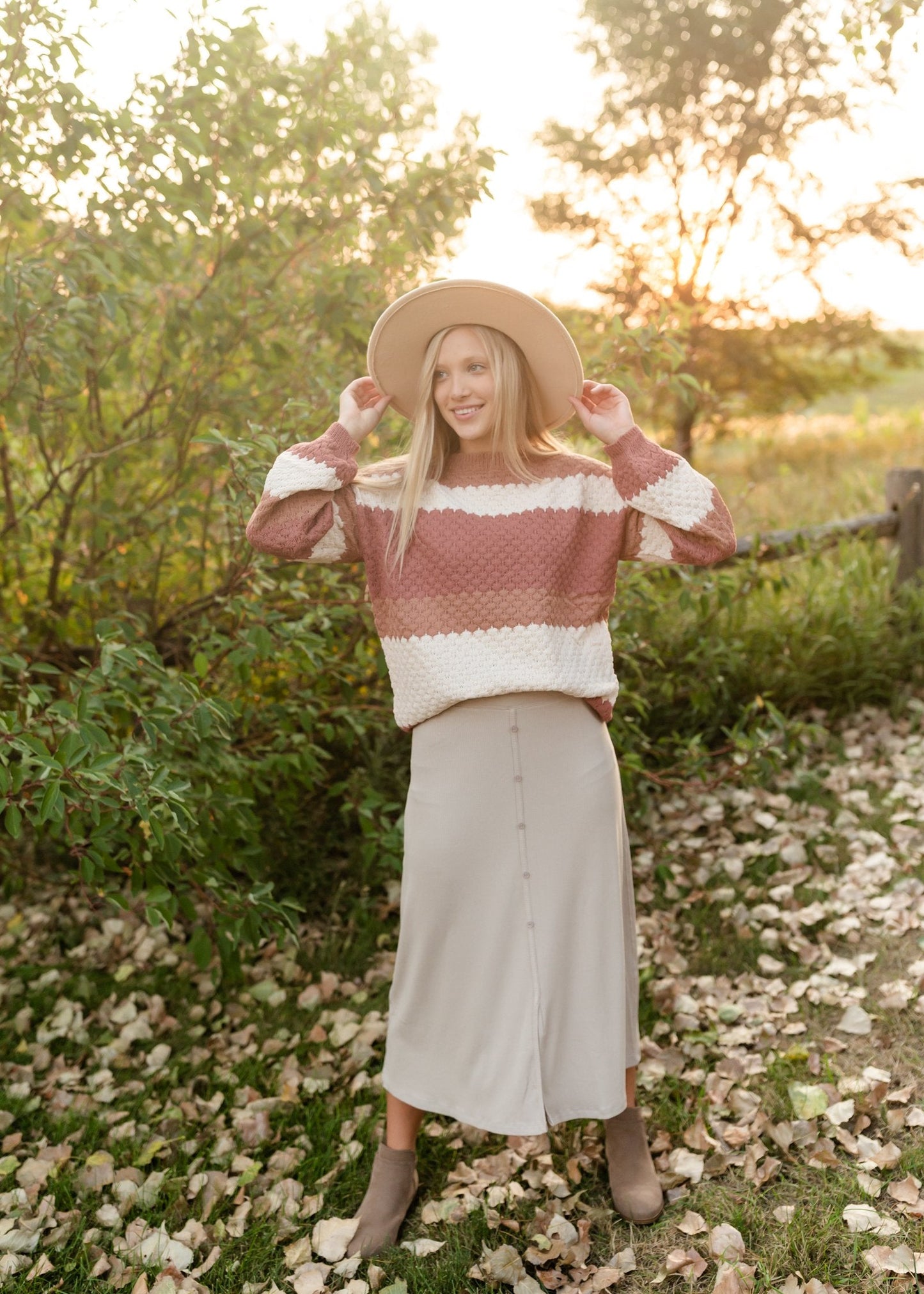 Rib Knit Button Front Midi Skirt - FINAL SALE FF Skirts